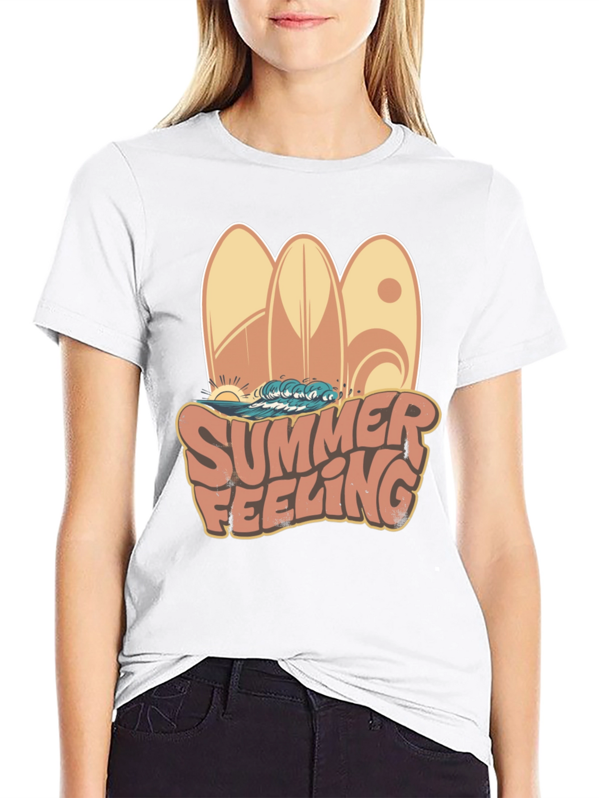 Summer Feeling Surfboard Graphic Tee