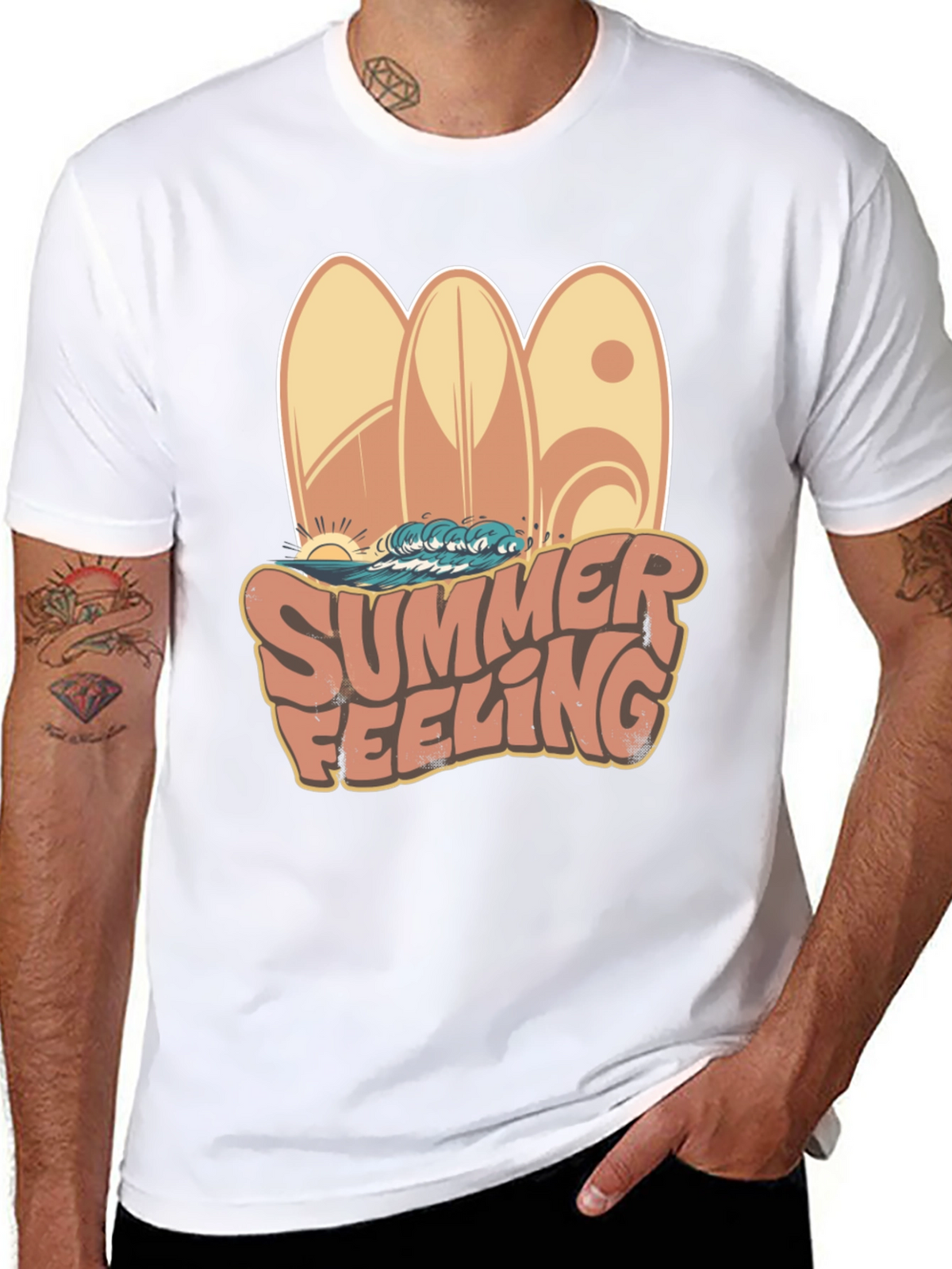 Summer Feeling Surfboard Graphic Tee