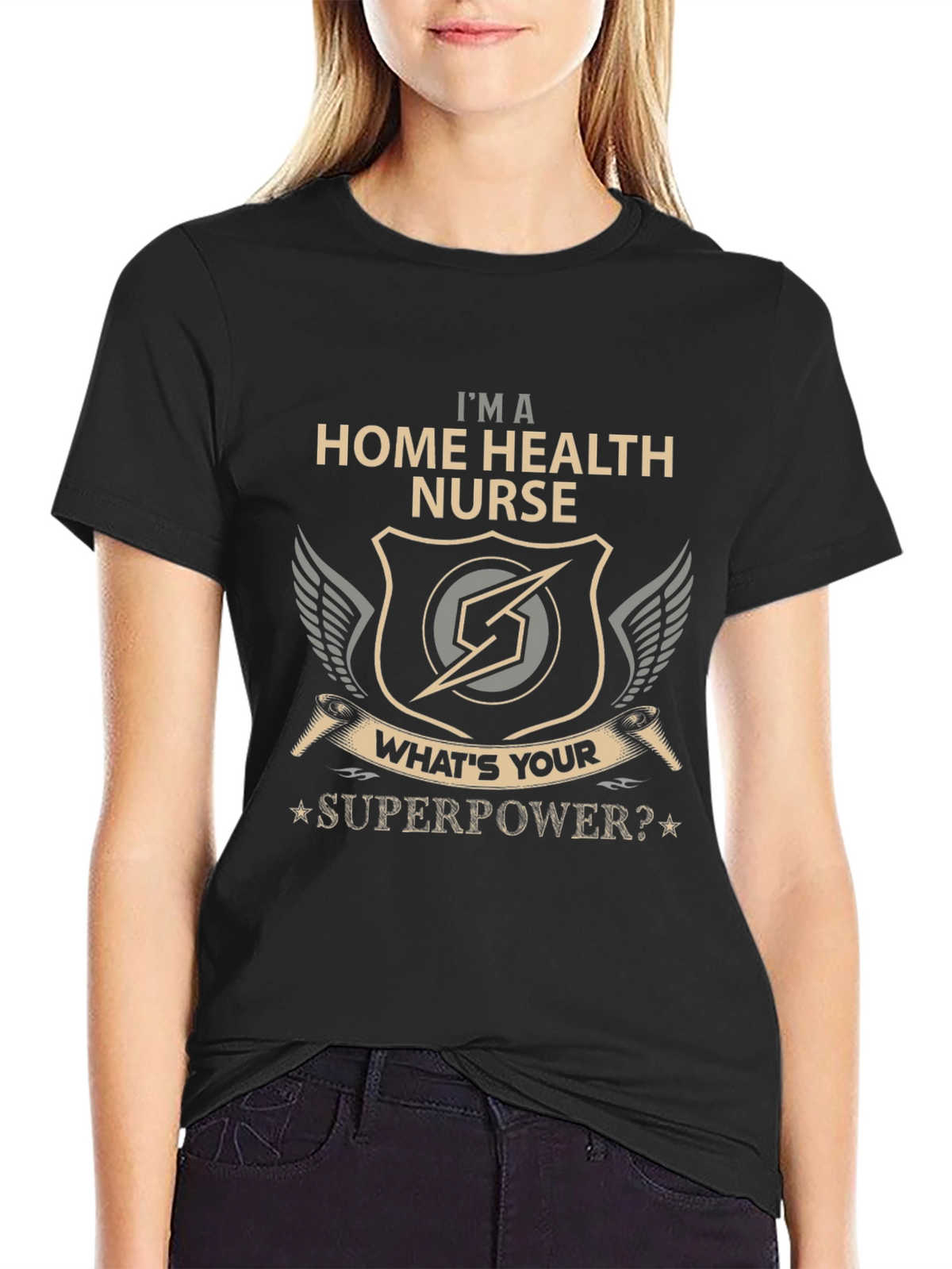 Home Health Nurse Superpower Graphic T-Shirt