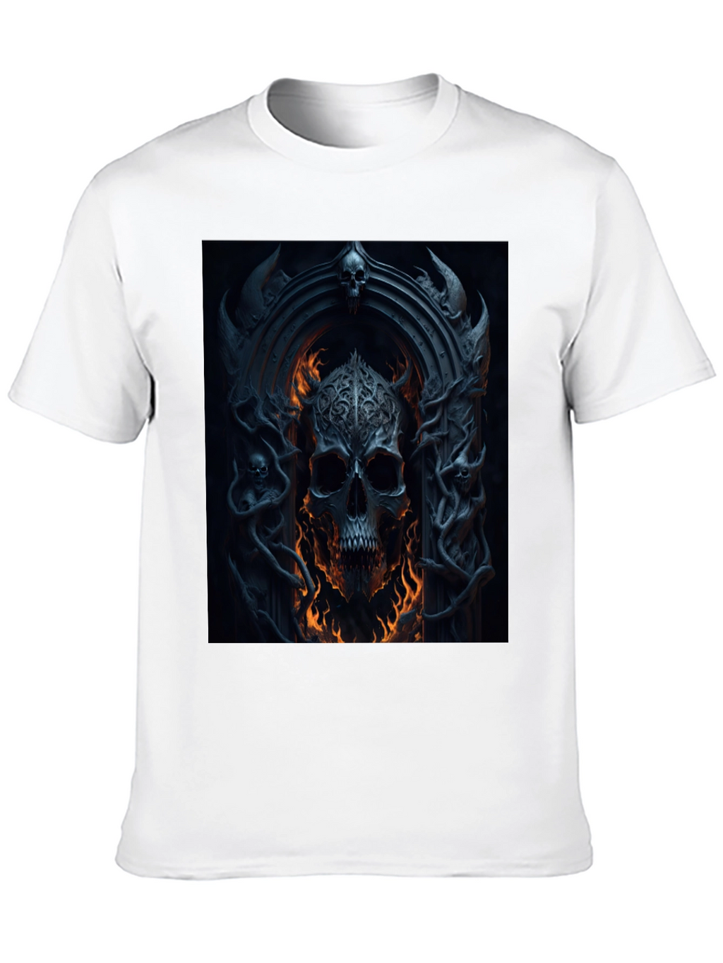 Skull Portal Graphic Black Tee - Gothic Design