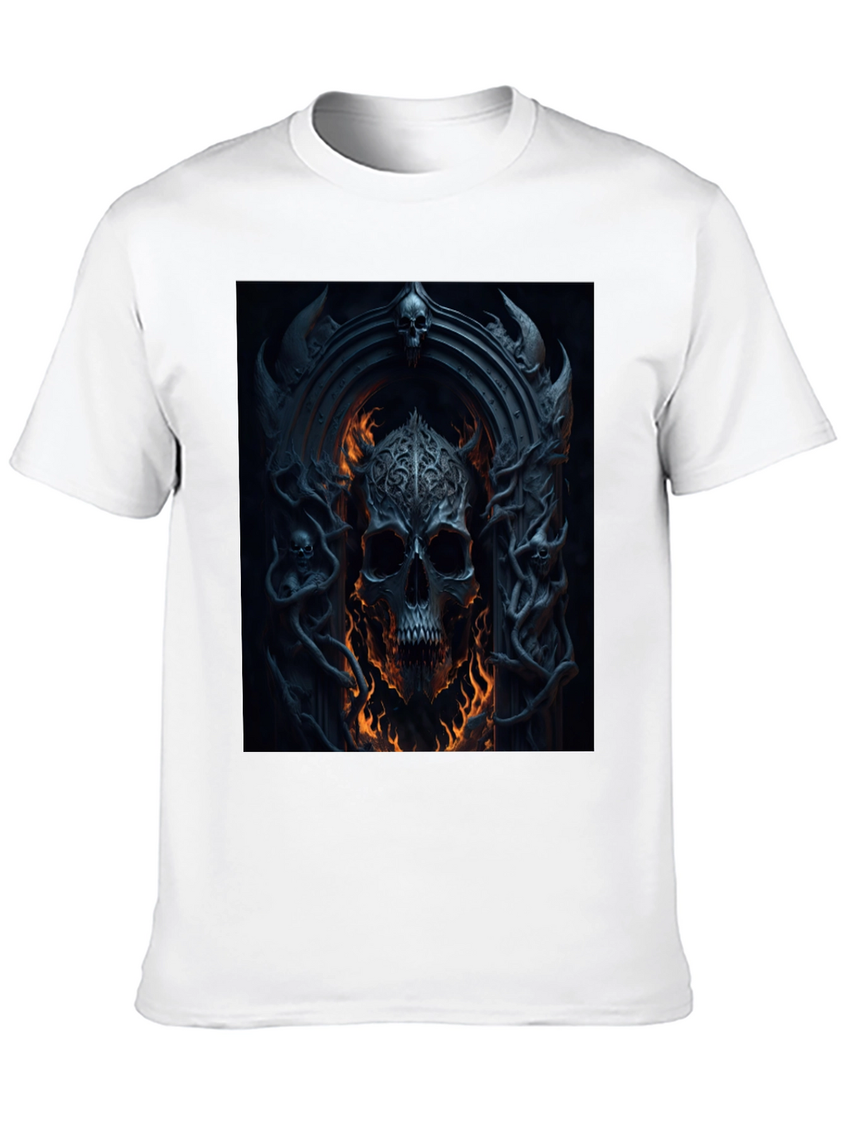 Skull Portal Graphic Black Tee - Gothic Design