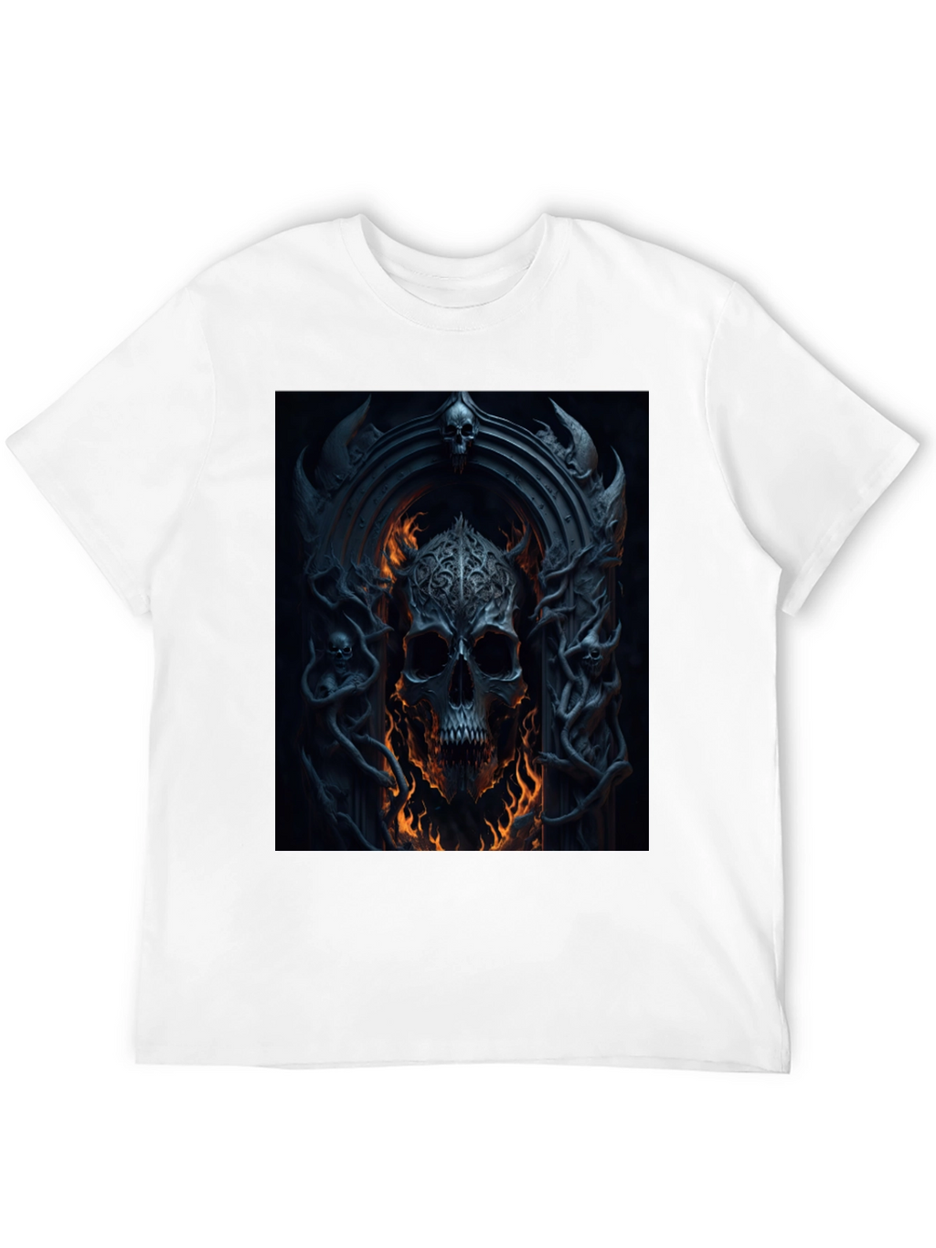 Skull Portal Graphic Black Tee - Gothic Design