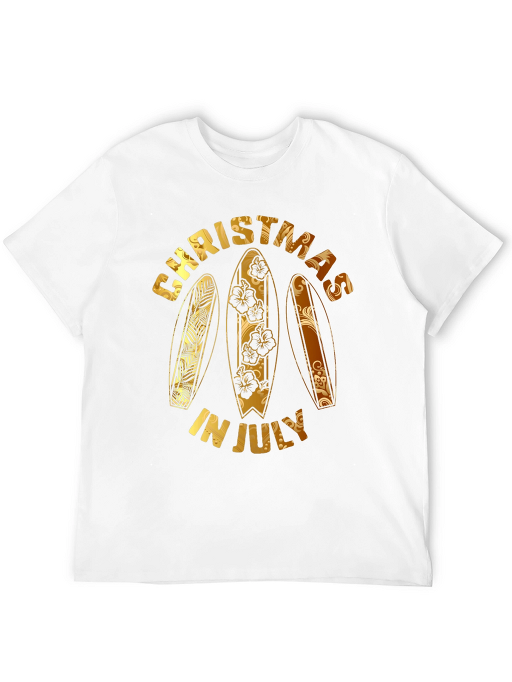 Christmas in July Surfboard Graphic Tee