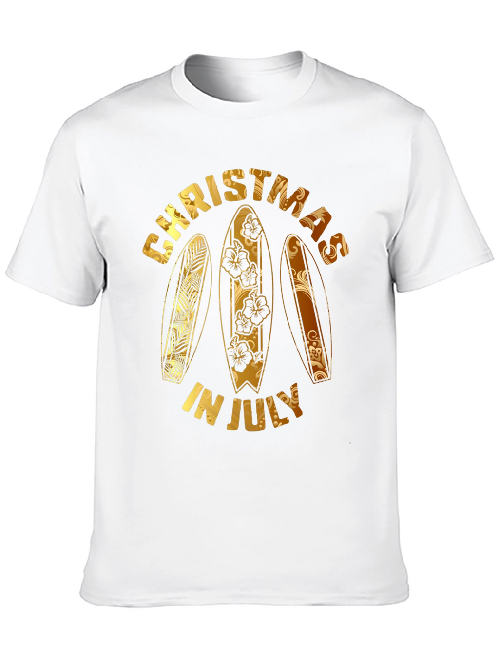 Christmas in July Surfboard Graphic Tee