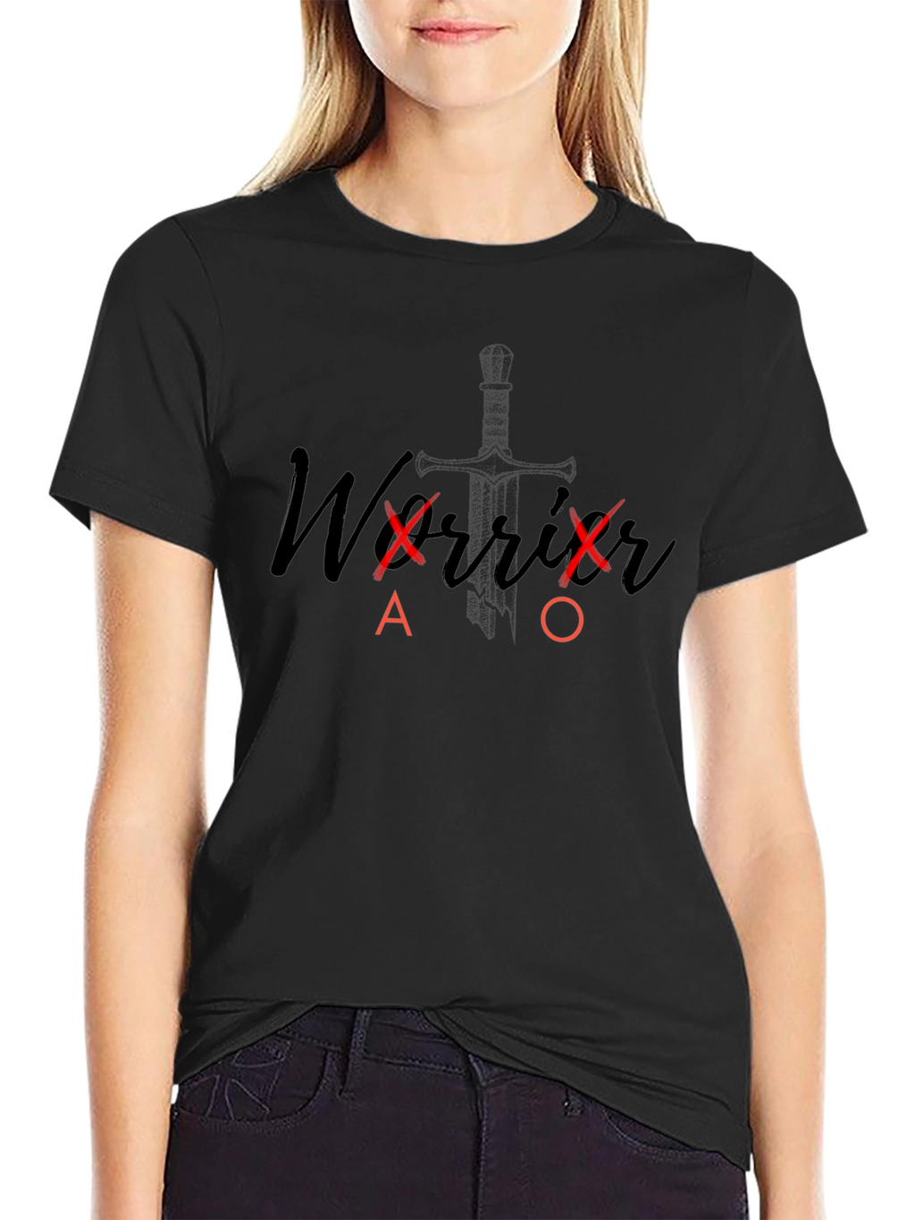 Warrior Alpha Omega Sword Graphic T-Shirt