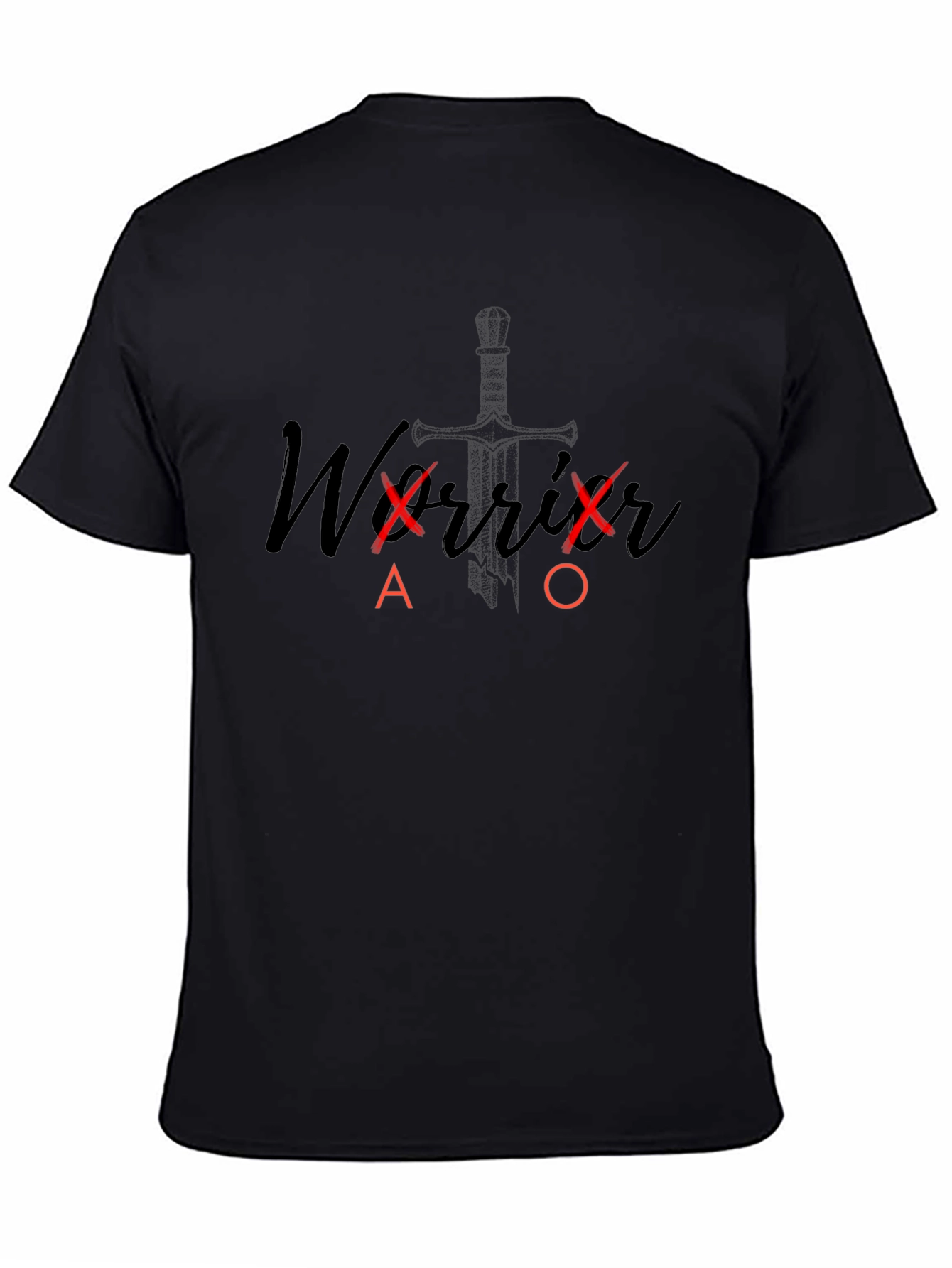 Warrior Alpha Omega Sword Graphic T-Shirt