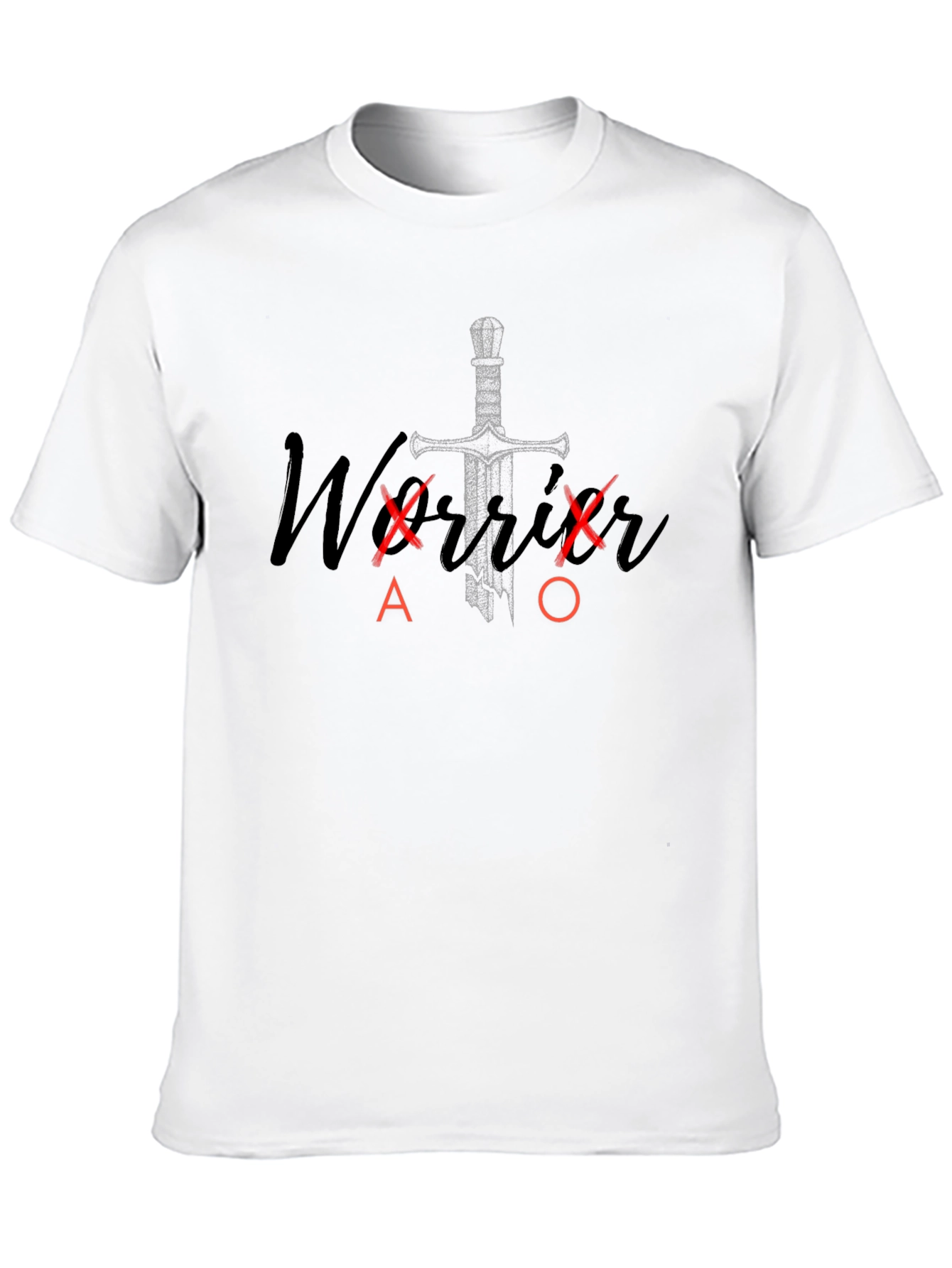 Warrior Alpha Omega Sword Graphic T-Shirt