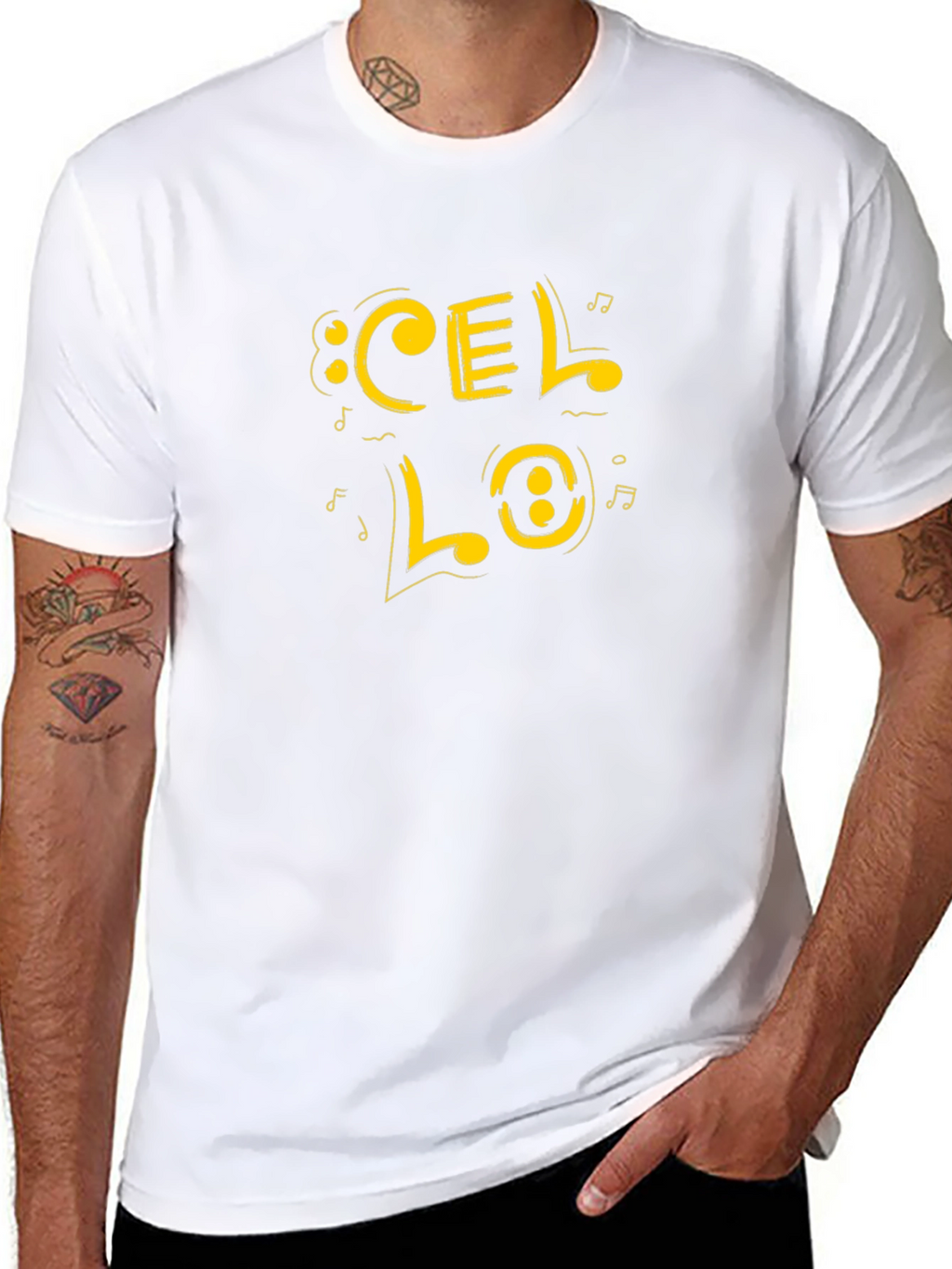 Cello Music Graphic Tee - Black Cotton Blend