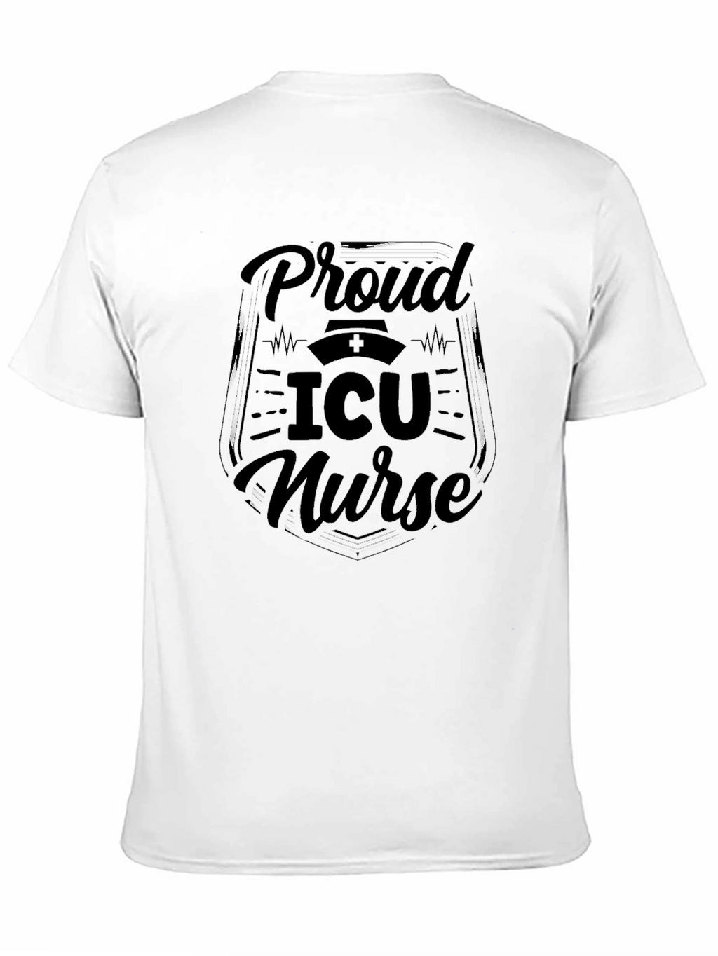 Proud ICU Nurse Black Graphic Tee