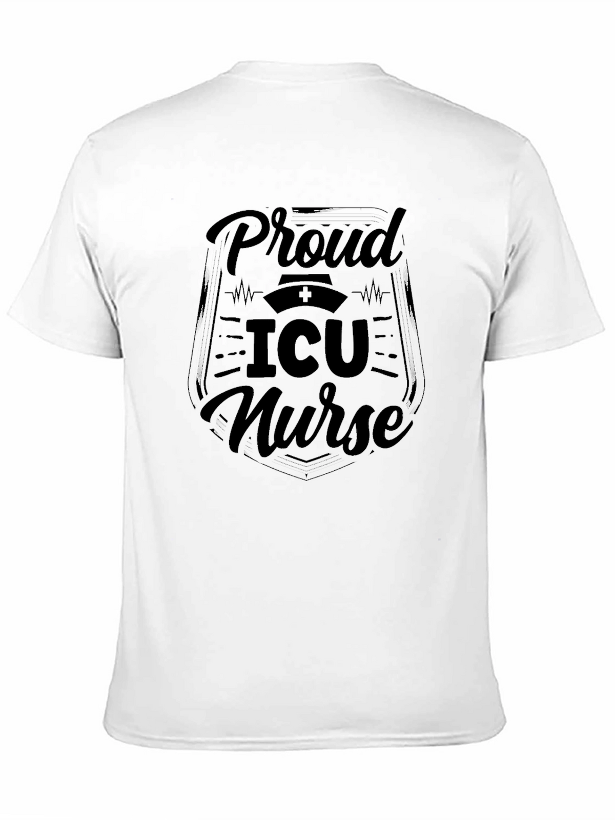 Proud ICU Nurse Black Graphic Tee
