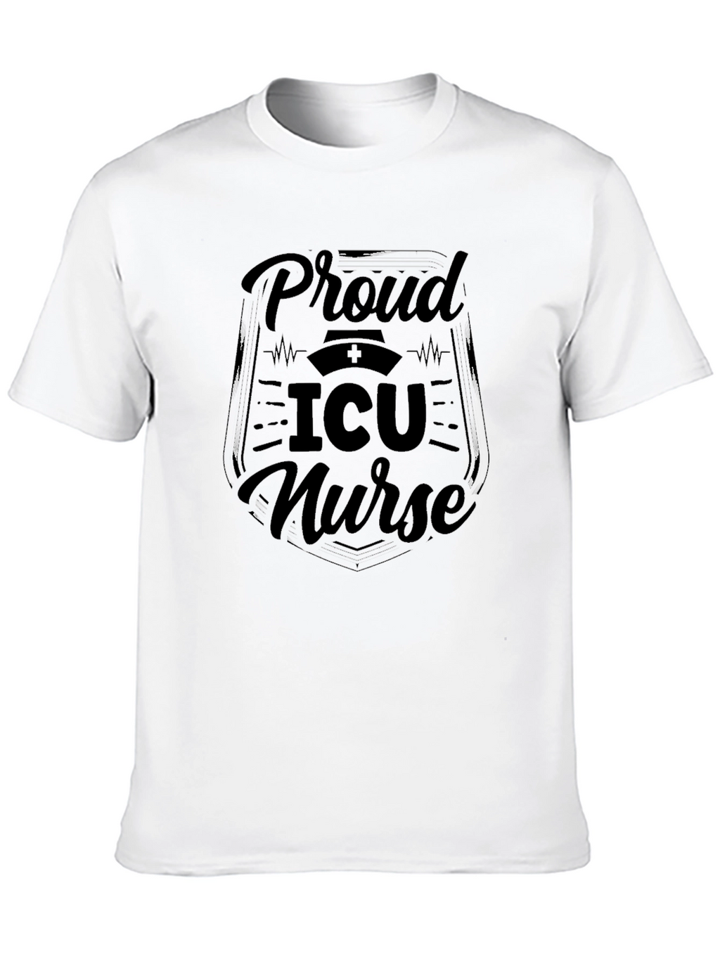 Proud ICU Nurse Black Graphic Tee