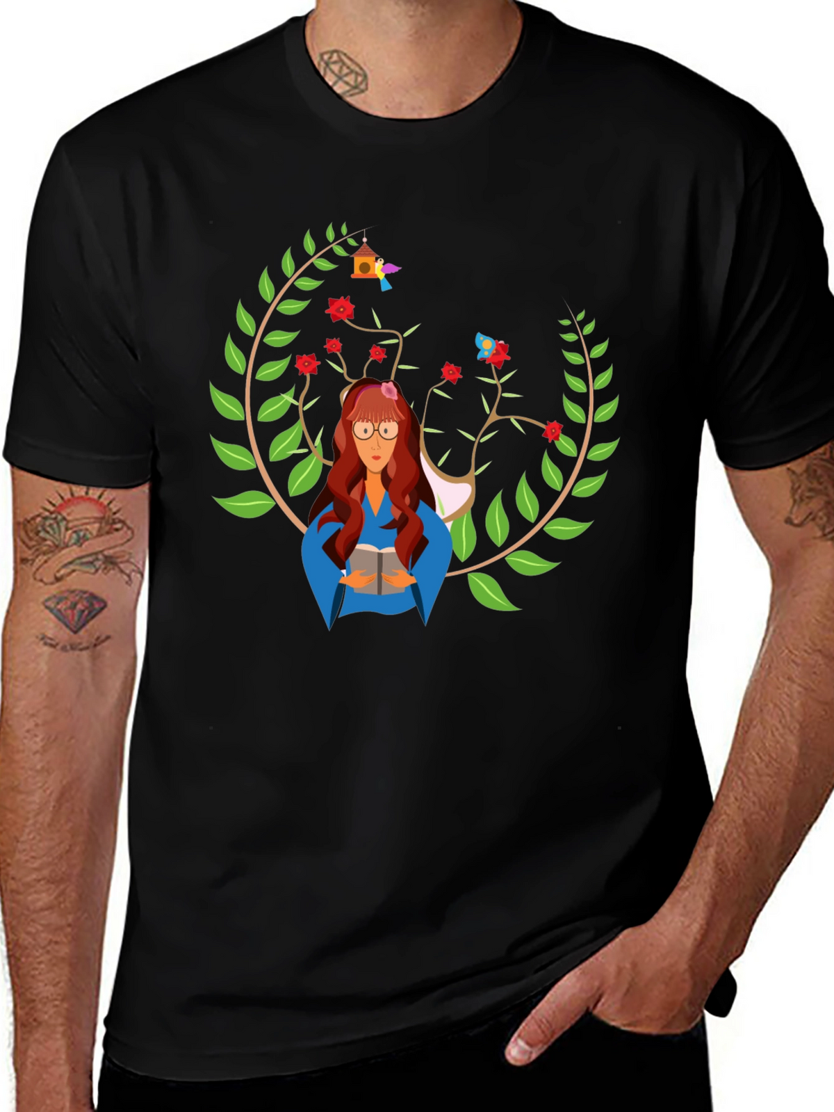 Bookworm Graphic Tee - Literary Style