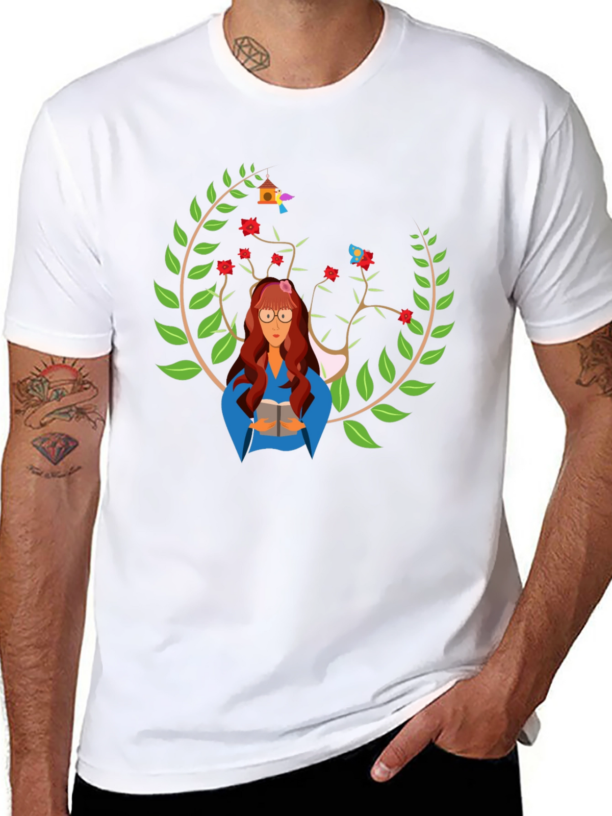 Bookworm Graphic Tee - Literary Style