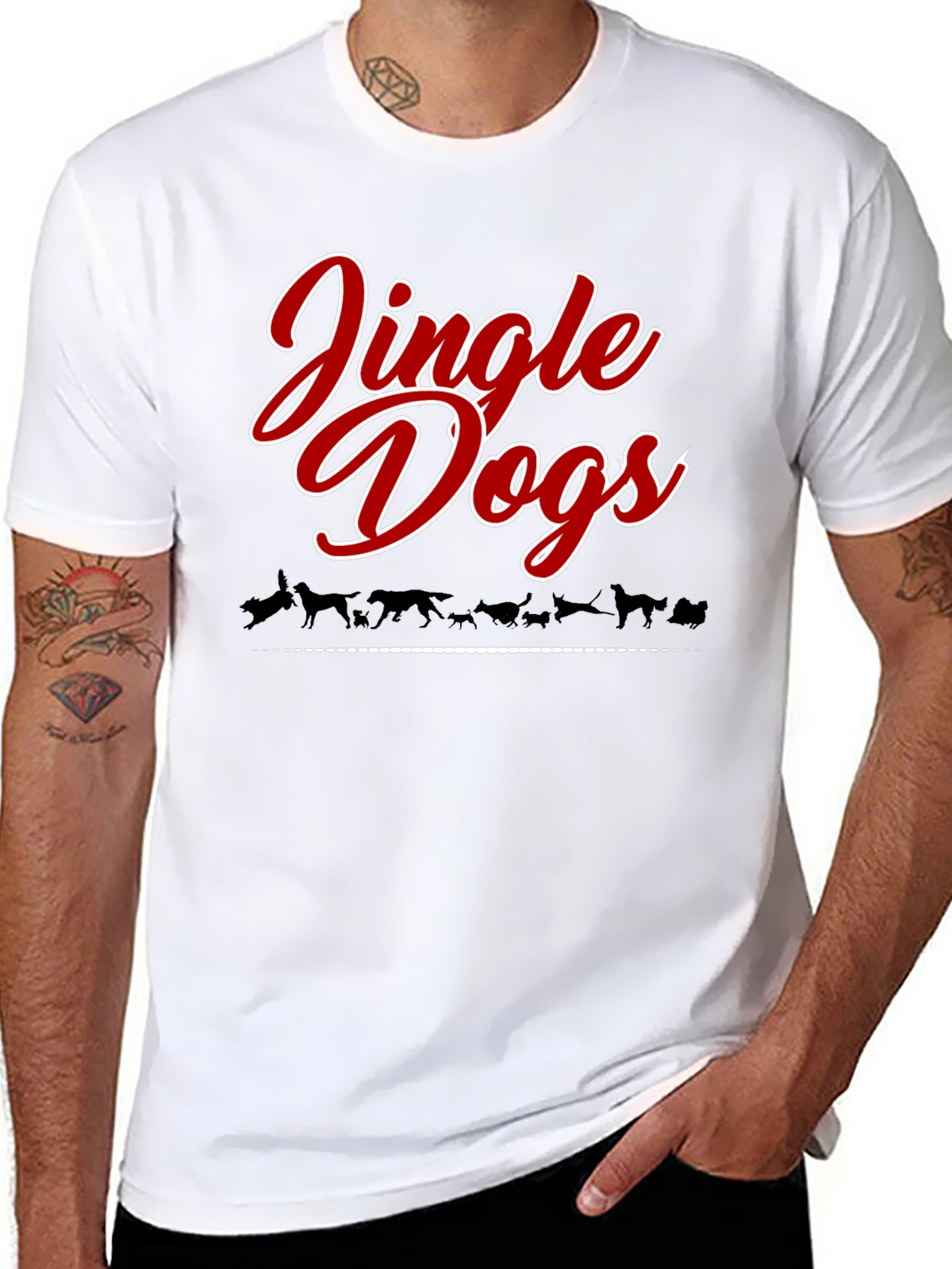 Jingle Dogs Christmas Holiday Graphic Tee