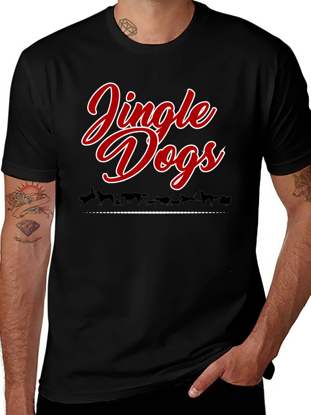 Jingle Dogs Christmas Holiday Graphic Tee