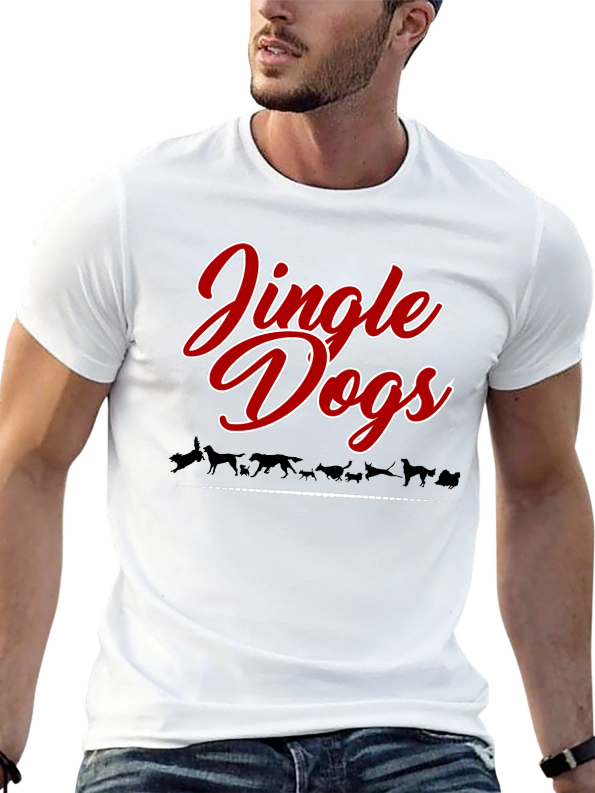 Jingle Dogs Christmas Holiday Graphic Tee