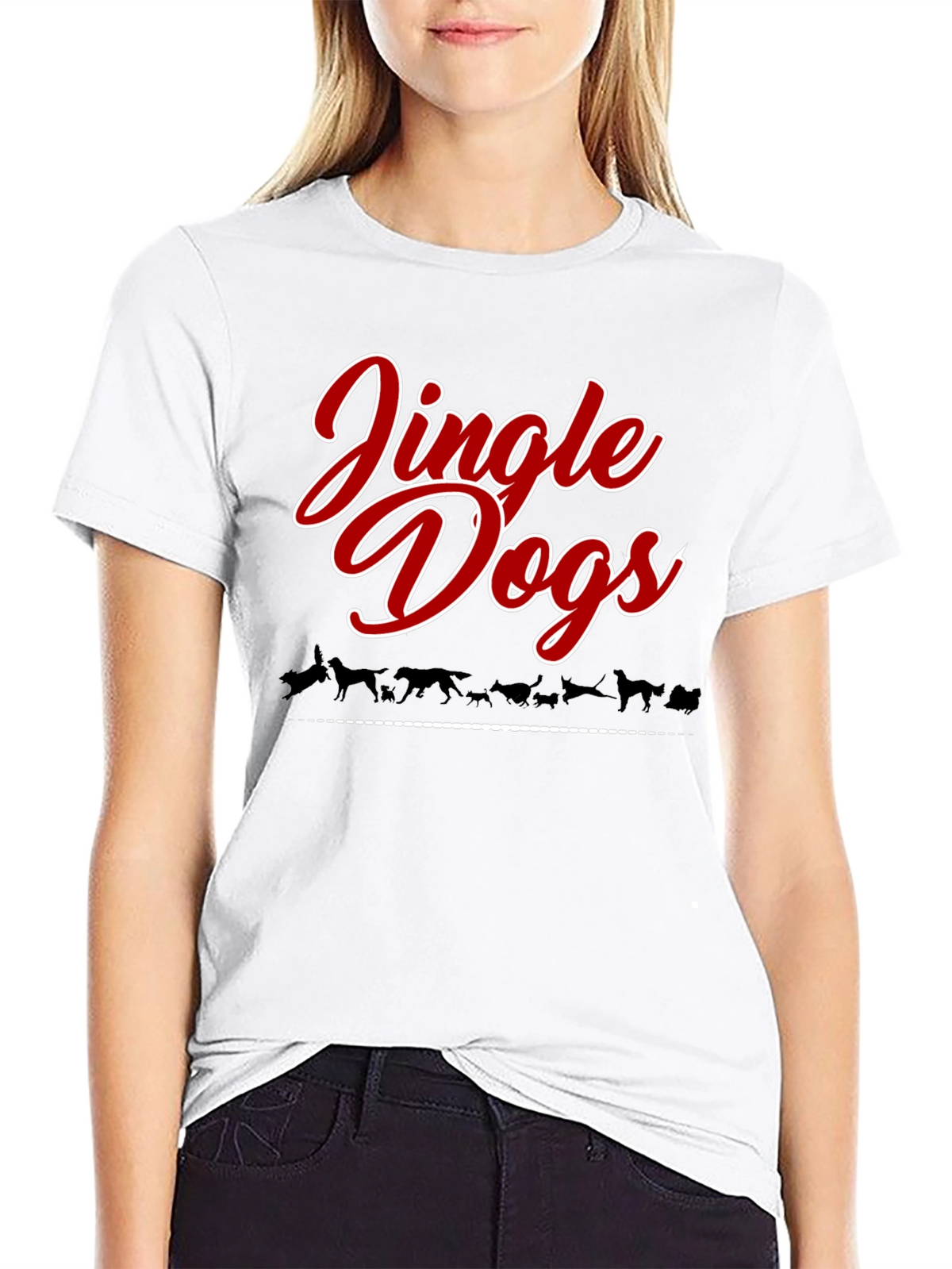 Jingle Dogs Christmas Holiday Graphic Tee