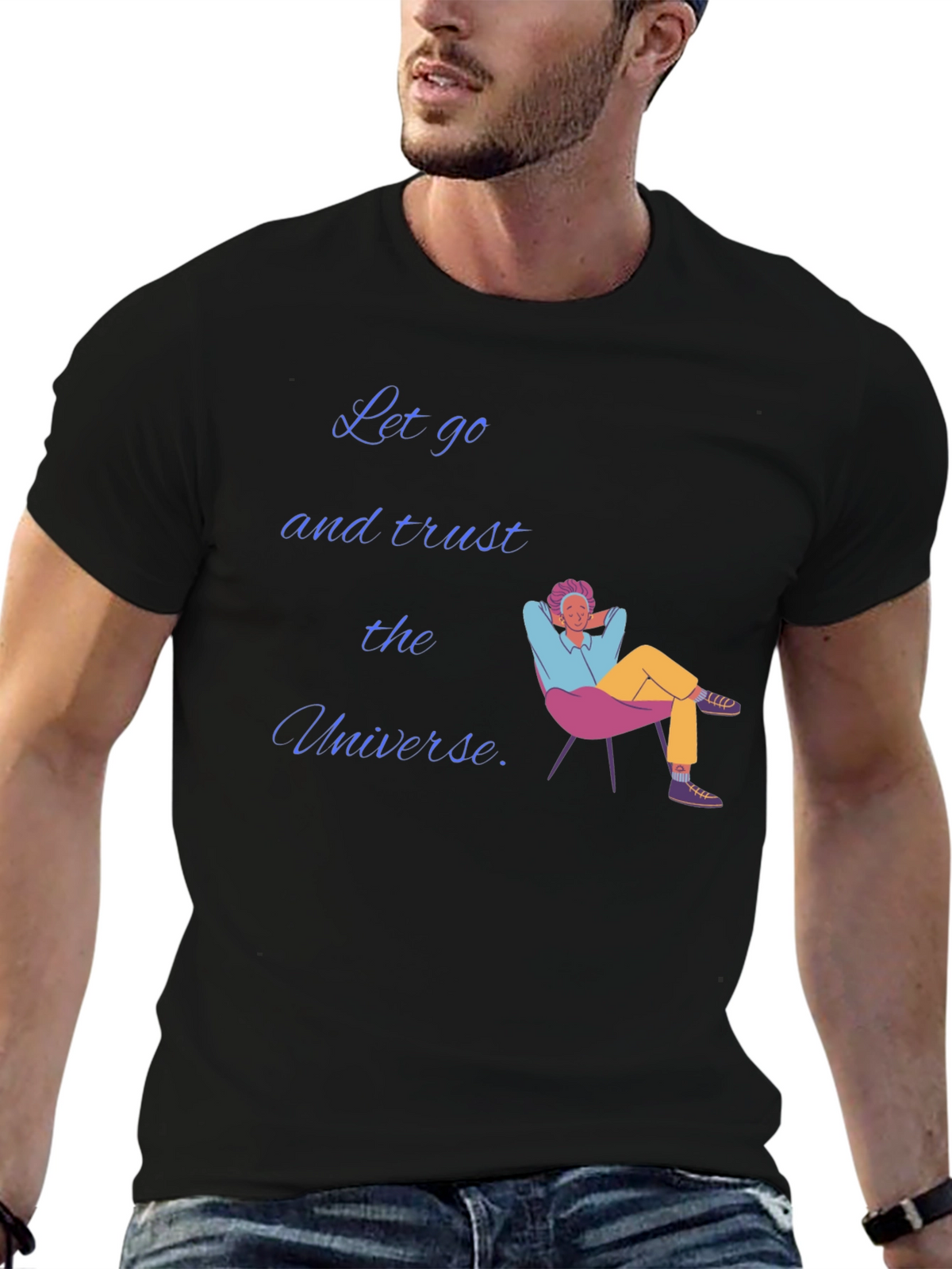 Trust the Universe Black Graphic T-Shirt