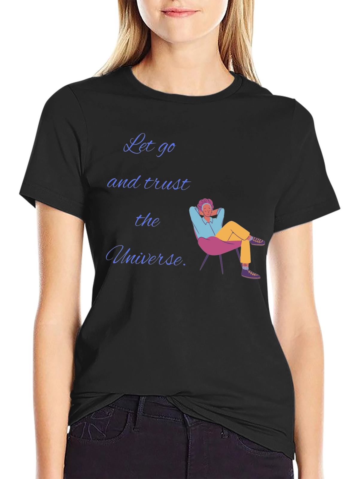 Trust the Universe Black Graphic T-Shirt