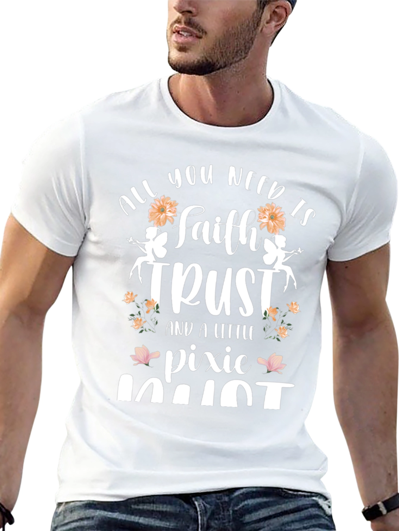 Faith Trust Pixie Dust Black Graphic T-Shirt