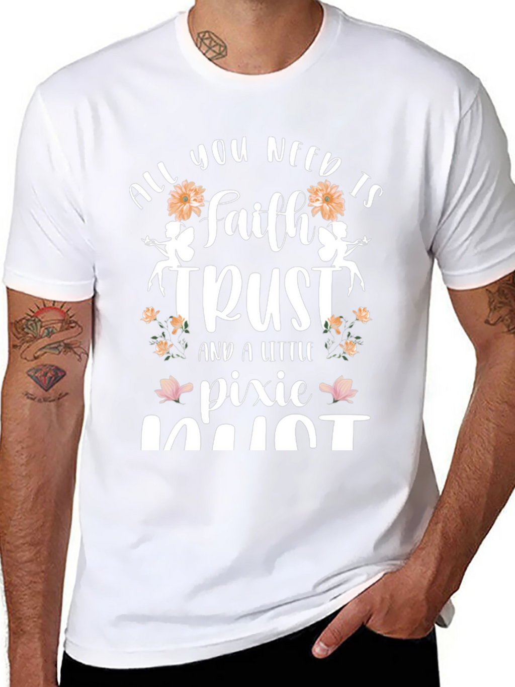 Faith Trust Pixie Dust Black Graphic T-Shirt