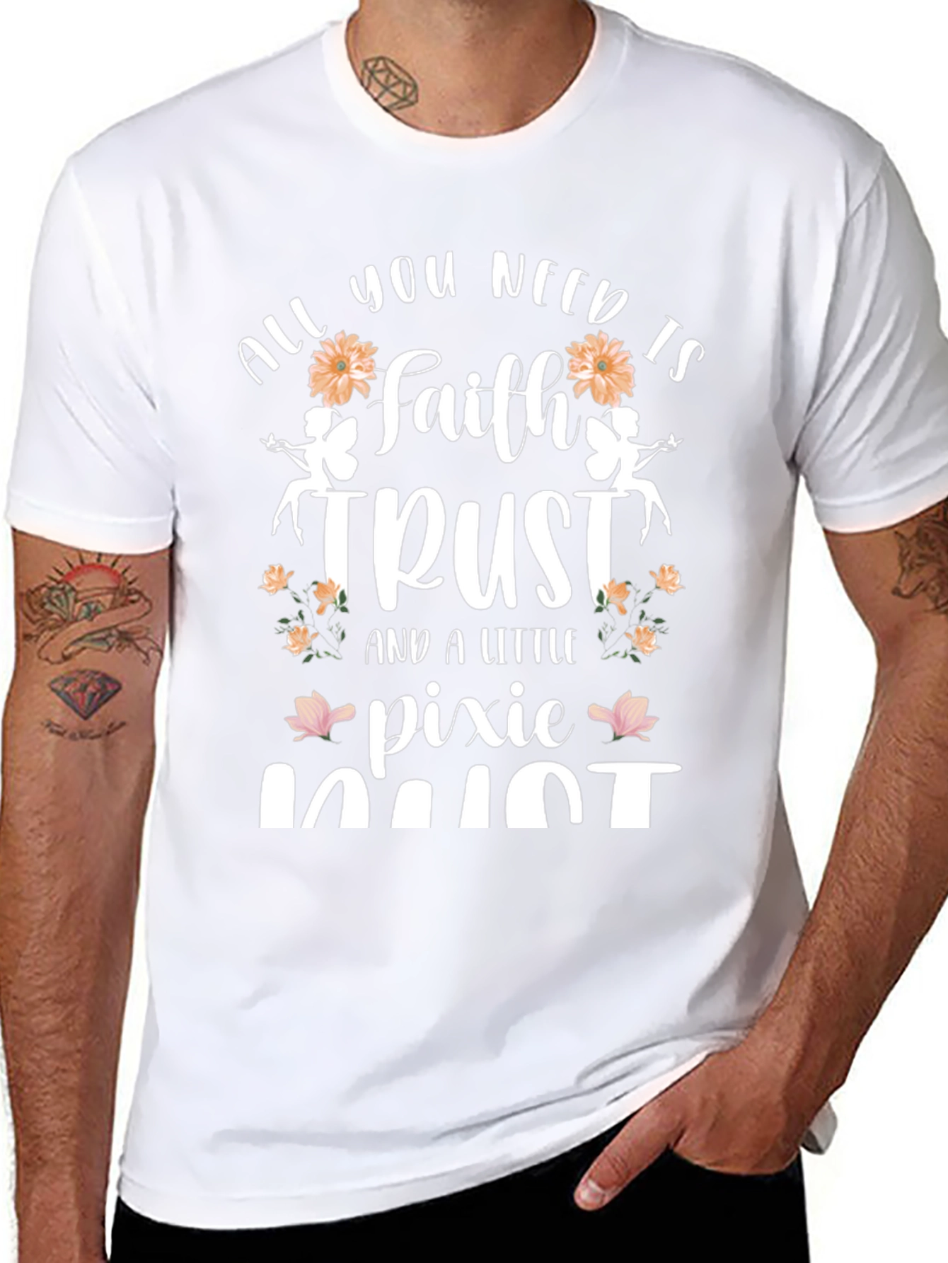 Faith Trust Pixie Dust Black Graphic T-Shirt