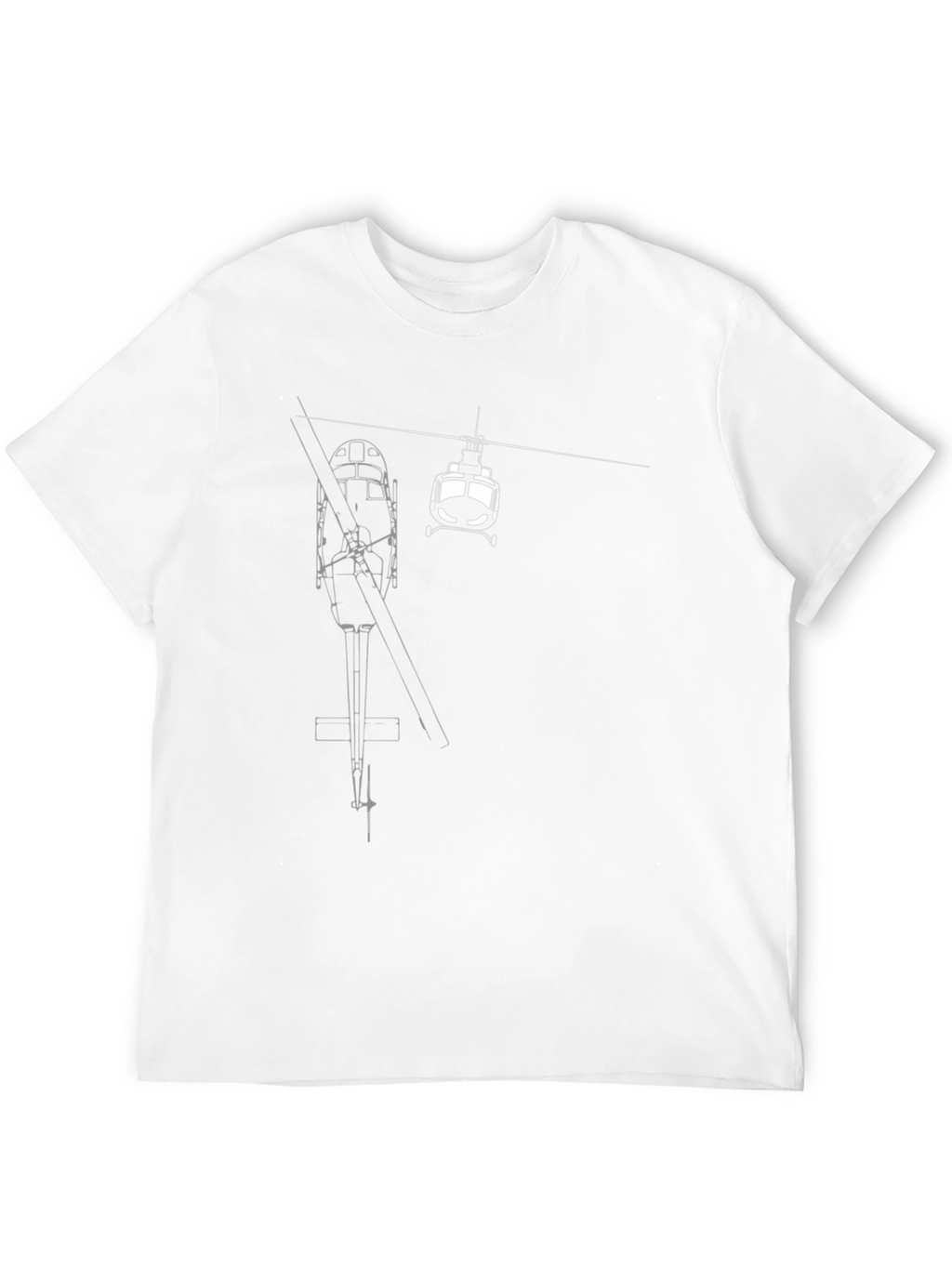 Helicopter Diagram Graphic Tee - Black
