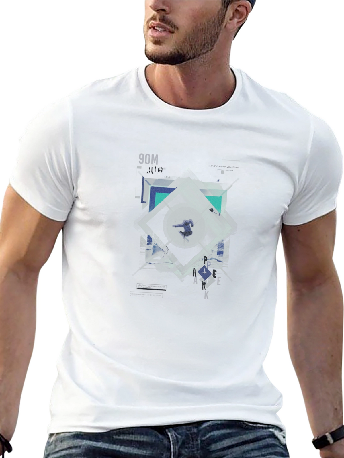 Geometric Graphic Print T-Shirt | Modern Design Tee