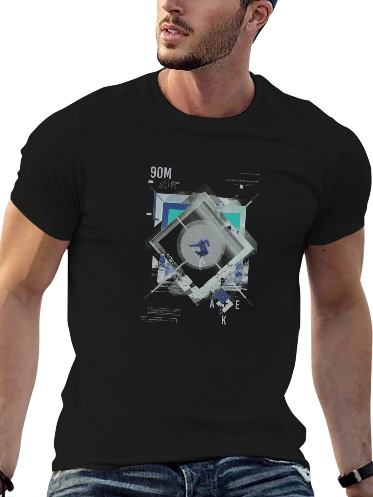 Geometric Graphic Print T-Shirt | Modern Design Tee