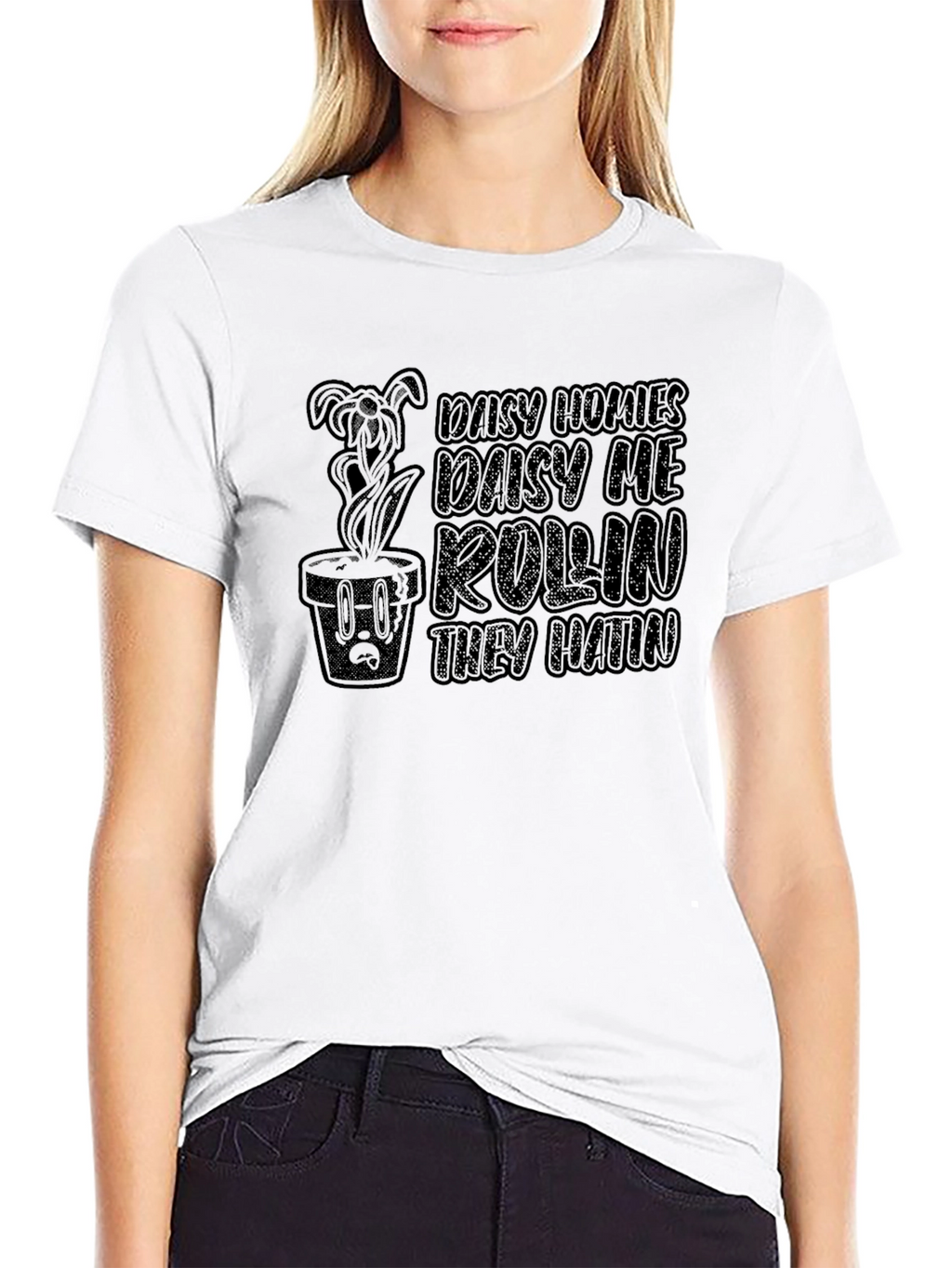 Daisy Homies Black Graphic Tee
