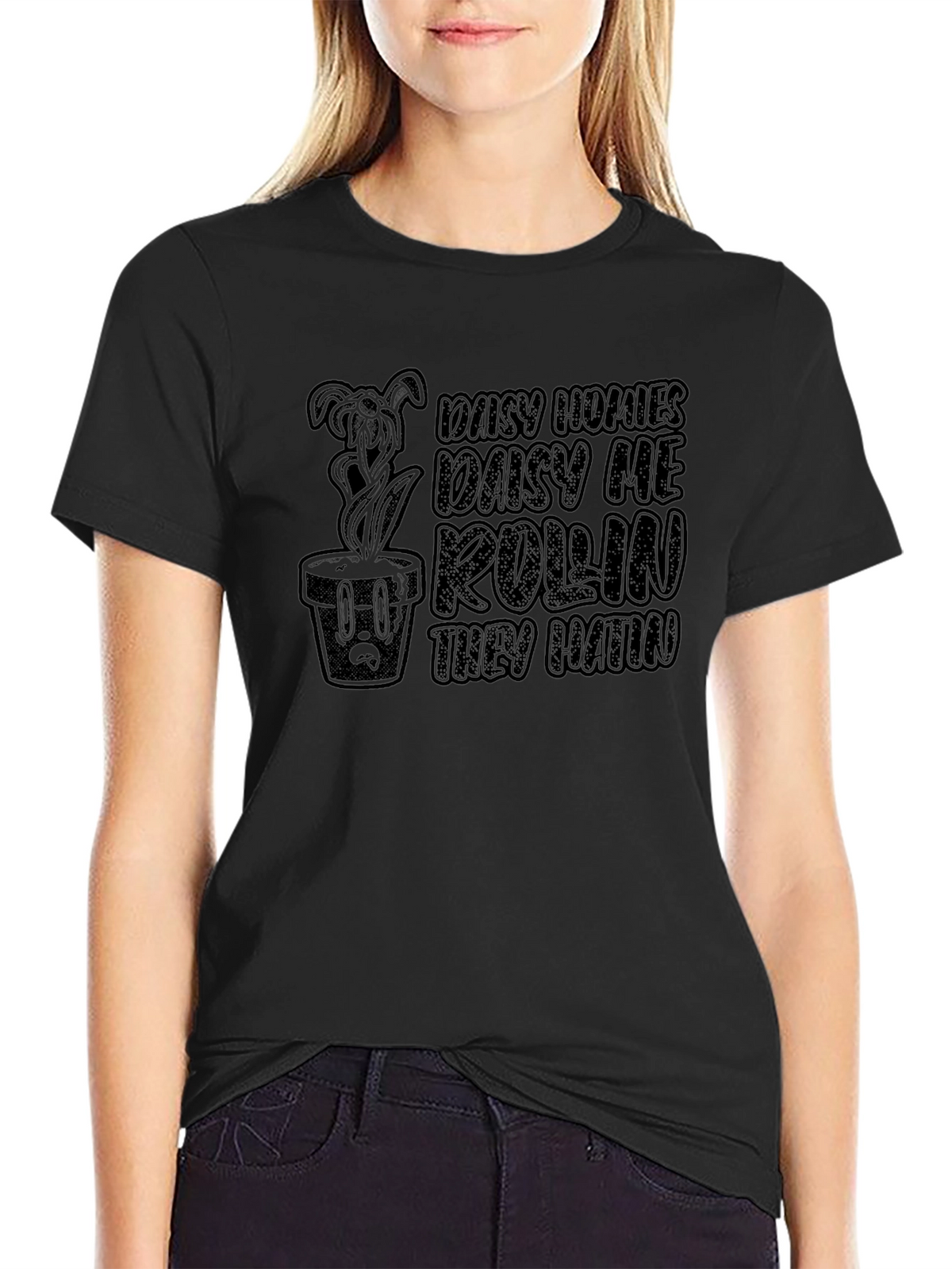 Daisy Homies Black Graphic Tee