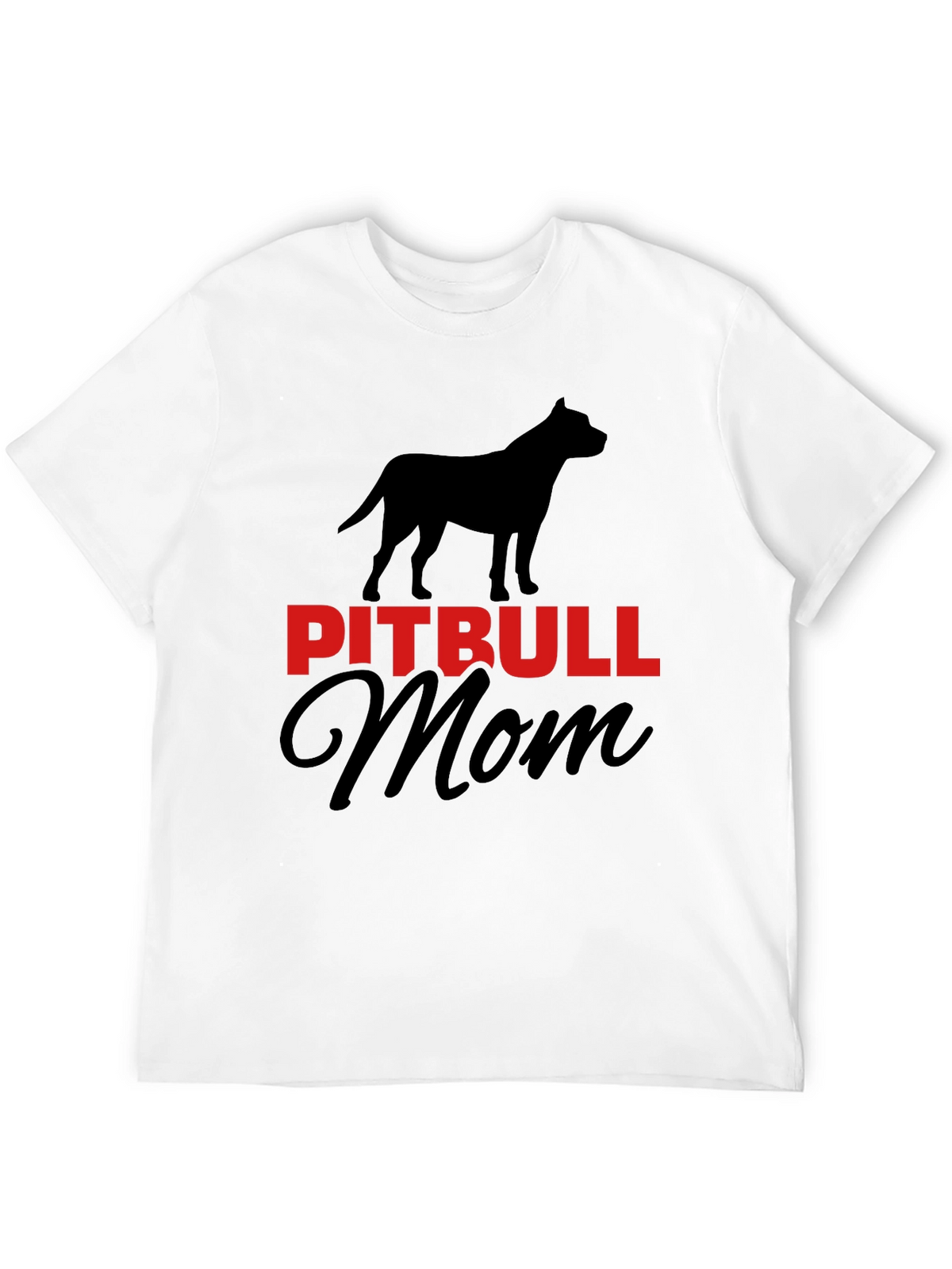 Pitbull Mom Graphic Tee - Black Cotton Blend