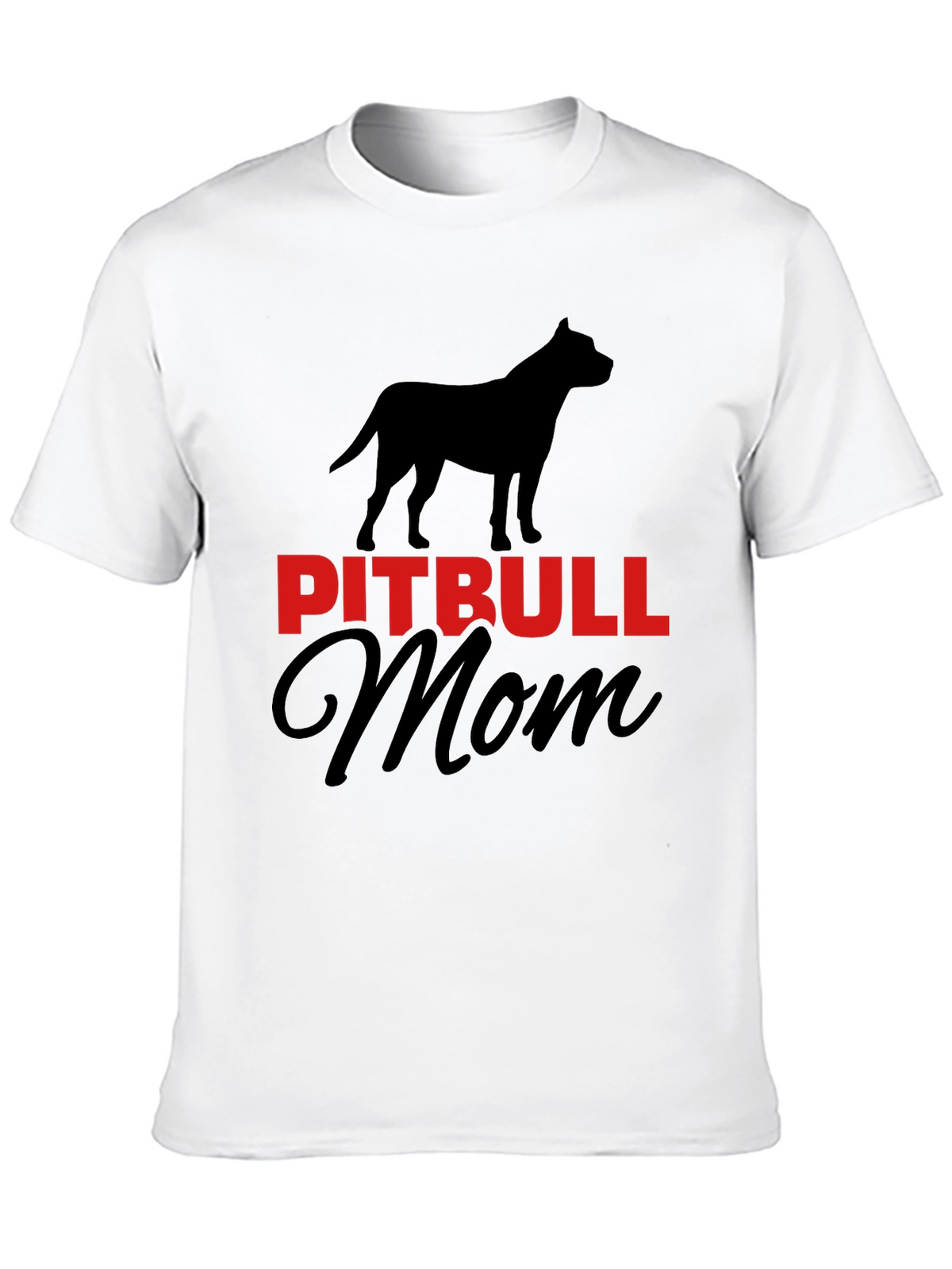 Pitbull Mom Graphic Tee - Black Cotton Blend