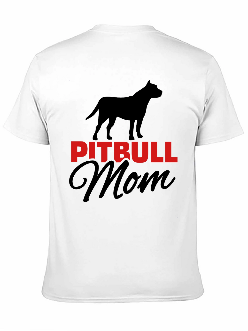 Pitbull Mom Graphic Tee - Black Cotton Blend