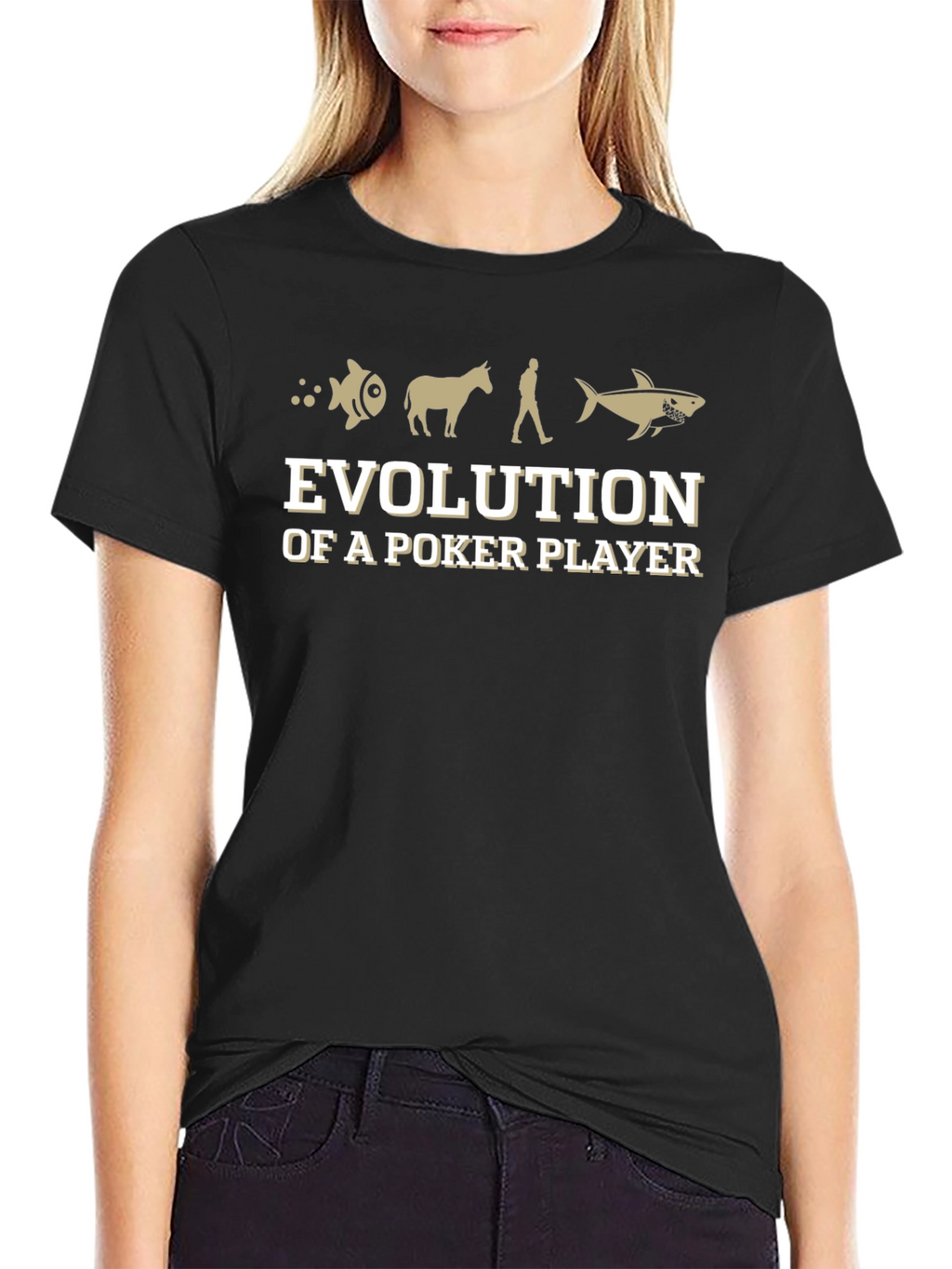 Evolution of a Poker Player Black T-Shirt