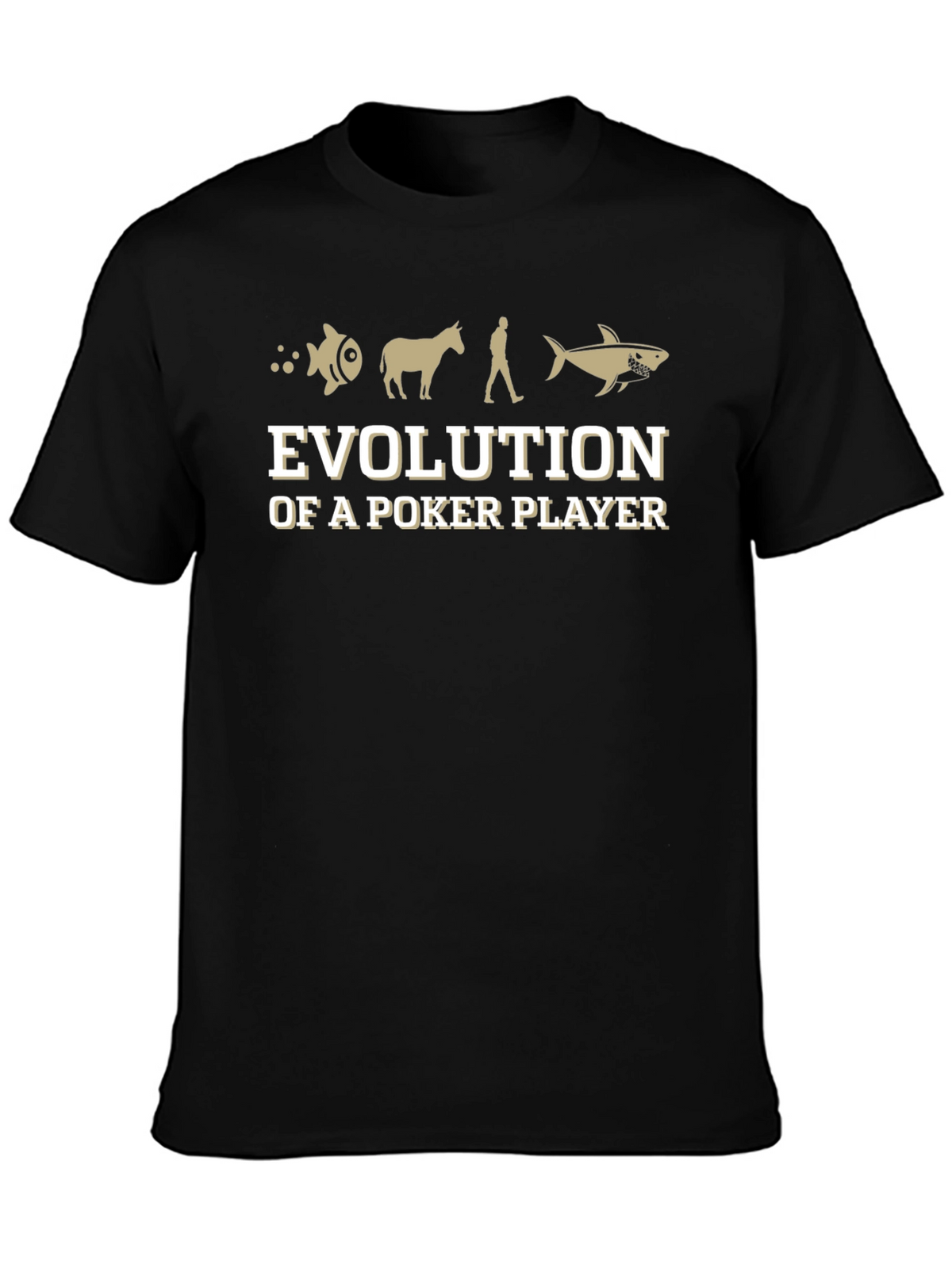 Evolution of a Poker Player Black T-Shirt