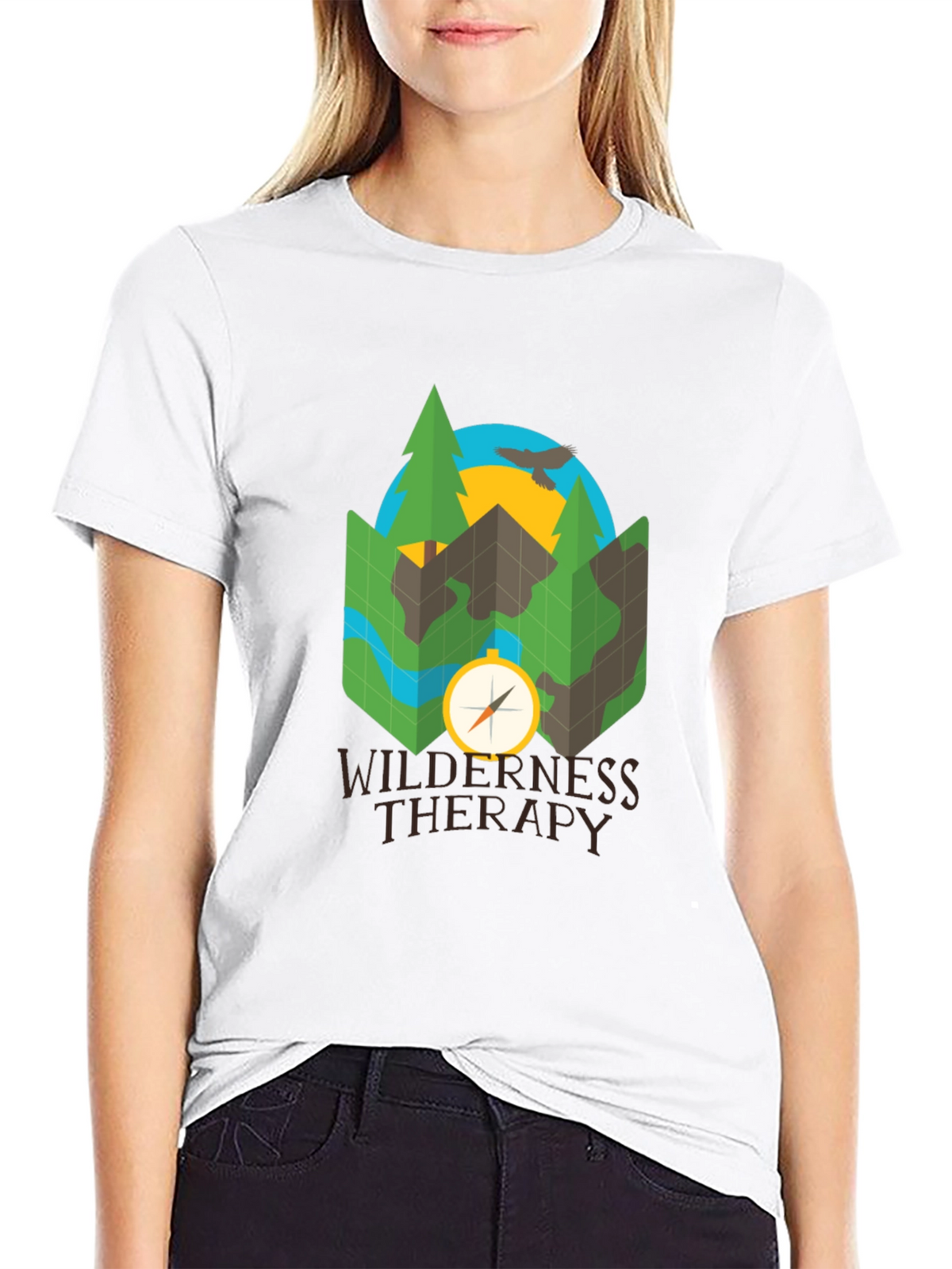Wilderness Therapy Compass Graphic Tee - Black