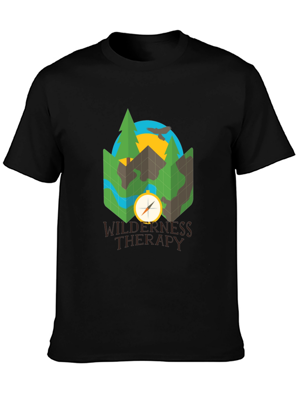 Wilderness Therapy Compass Graphic Tee - Black