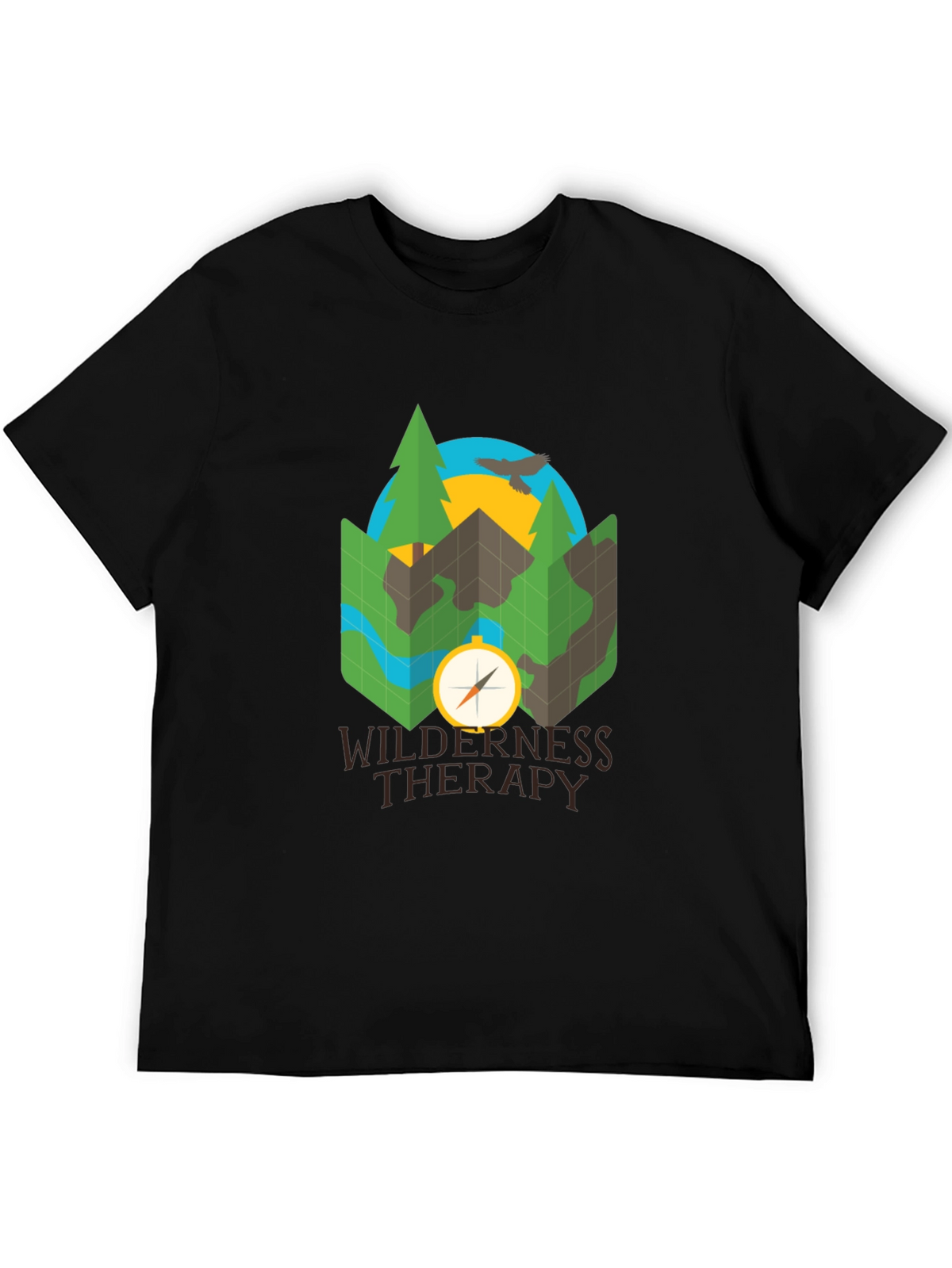 Wilderness Therapy Compass Graphic Tee - Black