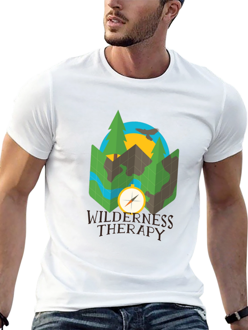 Wilderness Therapy Compass Graphic Tee - Black