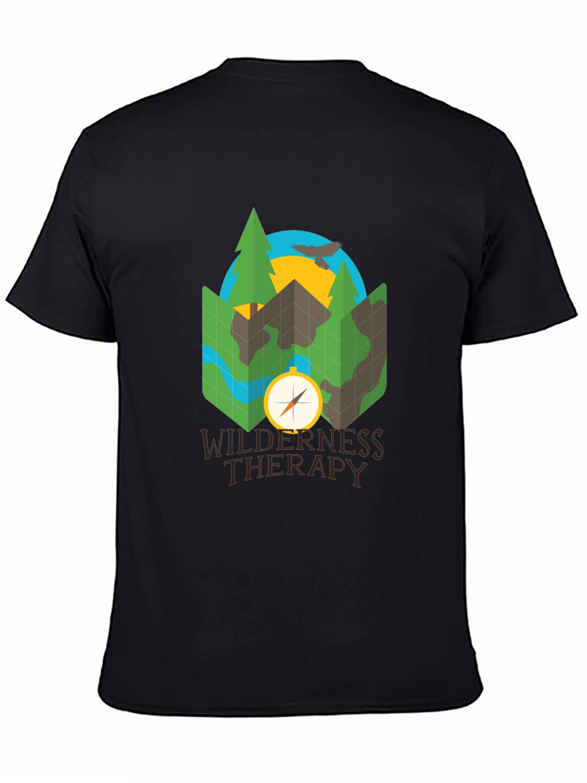 Wilderness Therapy Compass Graphic Tee - Black