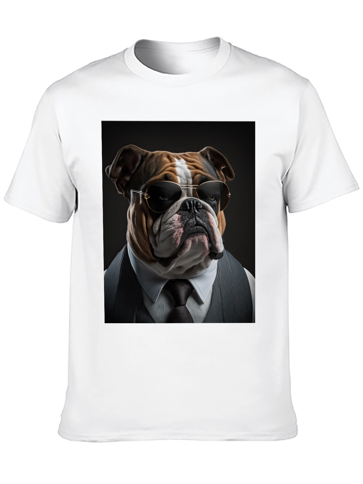 Bulldog Boss T-Shirt: Cool Dog in Suit!