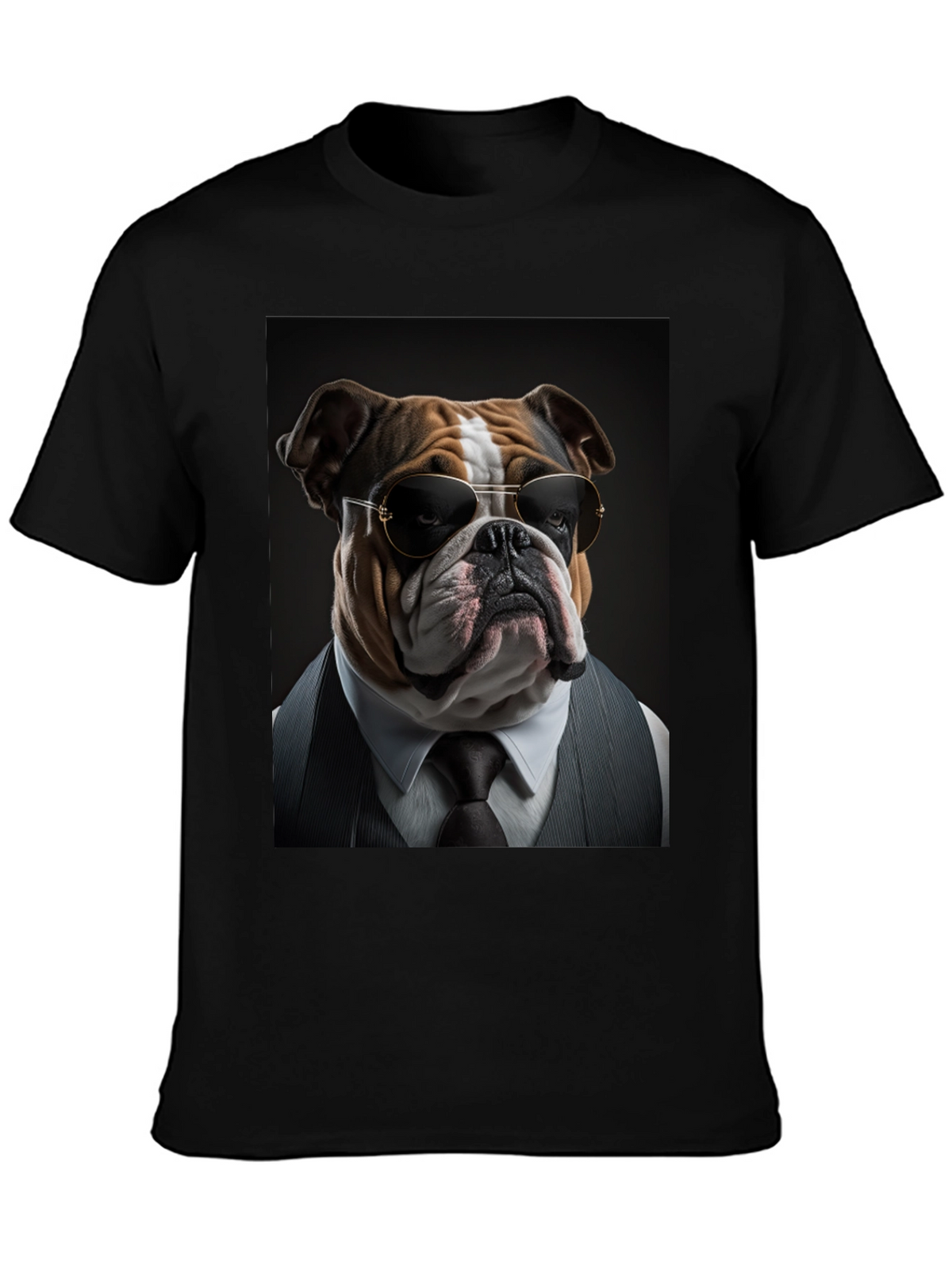 Bulldog Boss T-Shirt: Cool Dog in Suit!