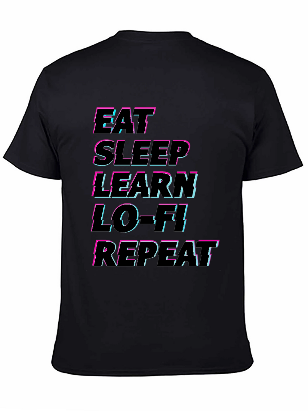 Eat Sleep Learn Lo-Fi Repeat Black T-Shirt