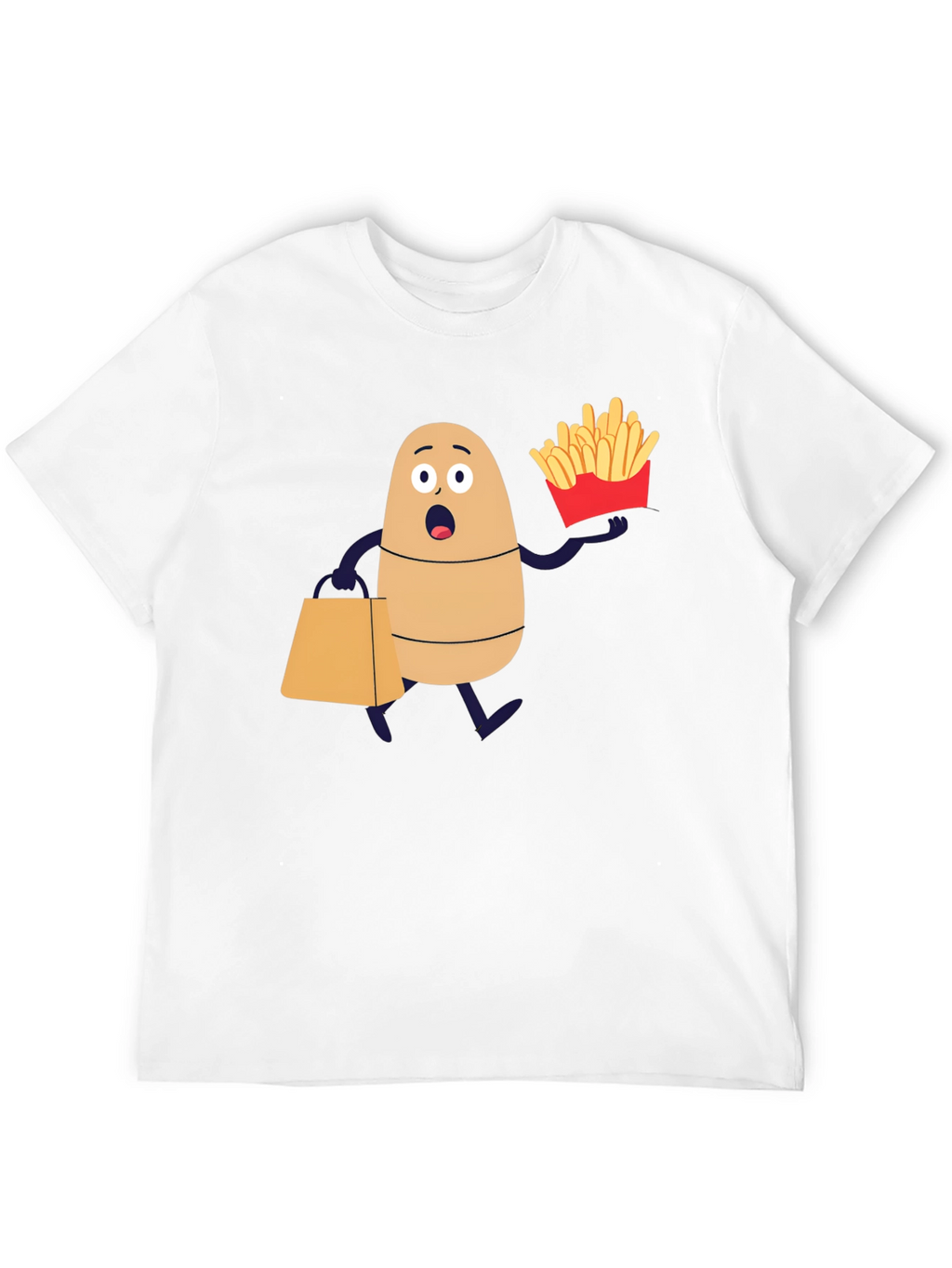 Funny Potato and Fries Graphic T-Shirt