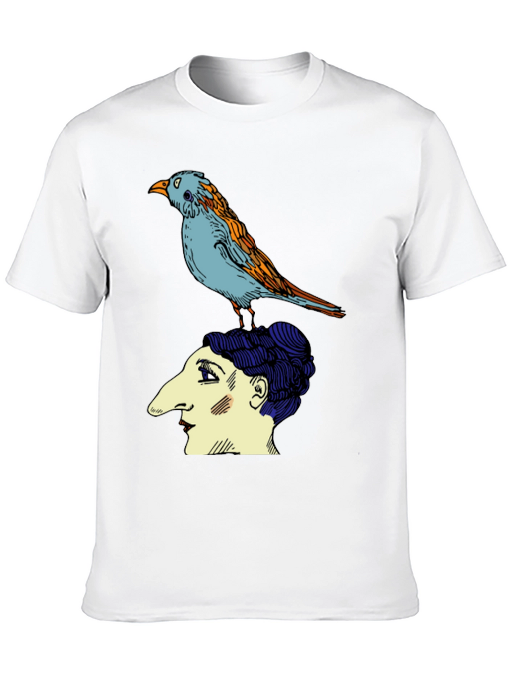 Bird on Head Graphic Tee - Unique Design