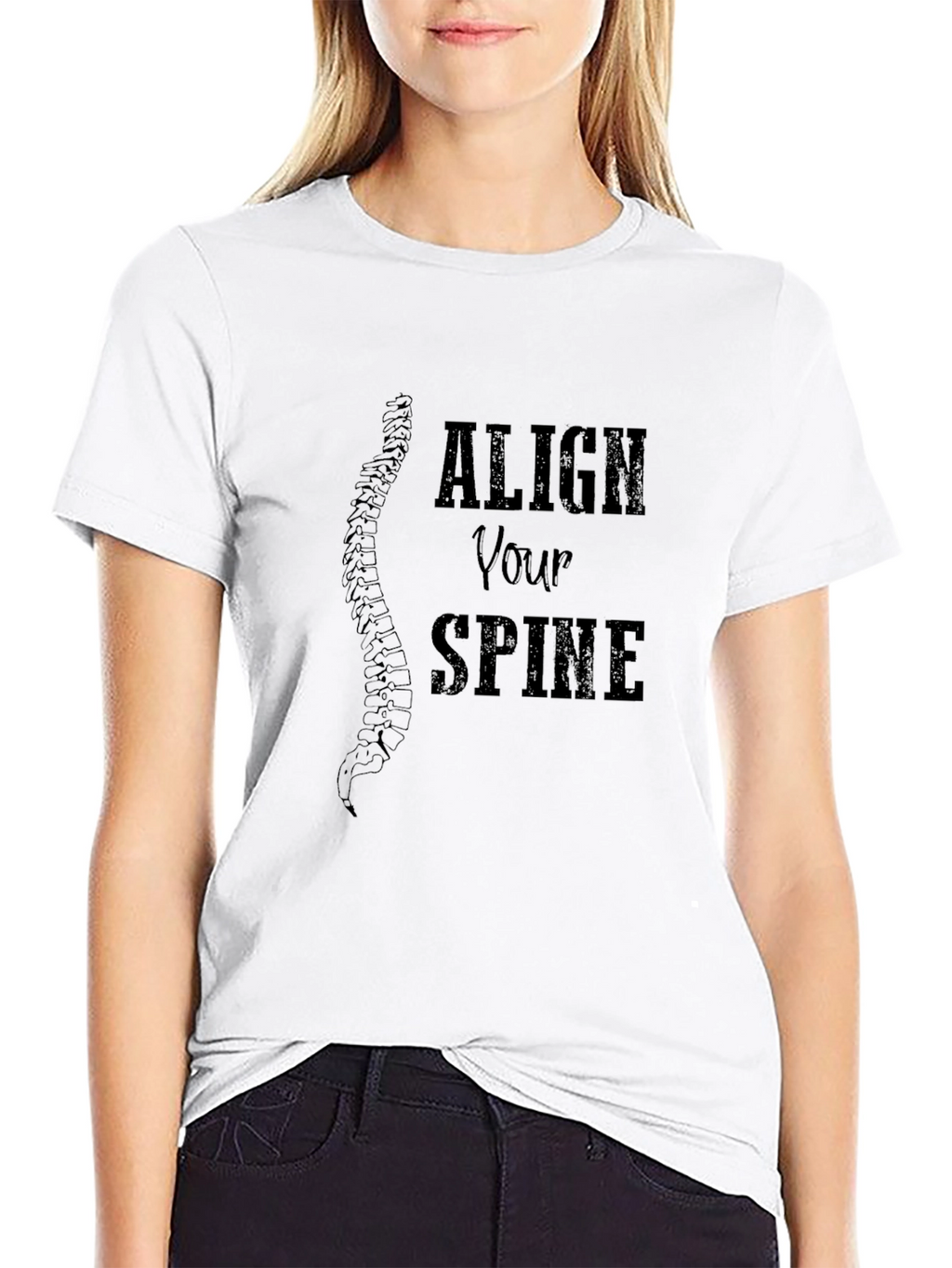 Align Your Spine Graphic Tee - Black