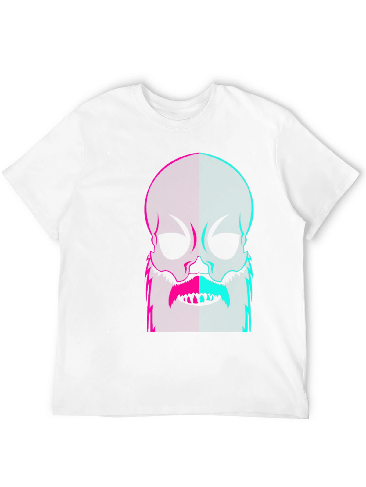 Neon Skull with Beard Graphic Tee