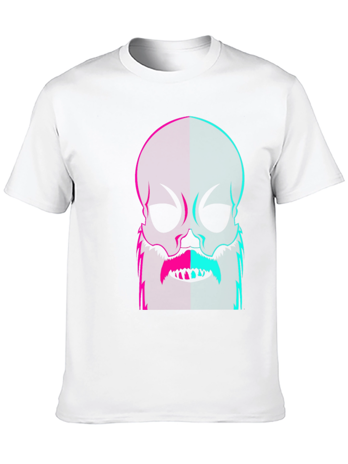 Neon Skull with Beard Graphic Tee