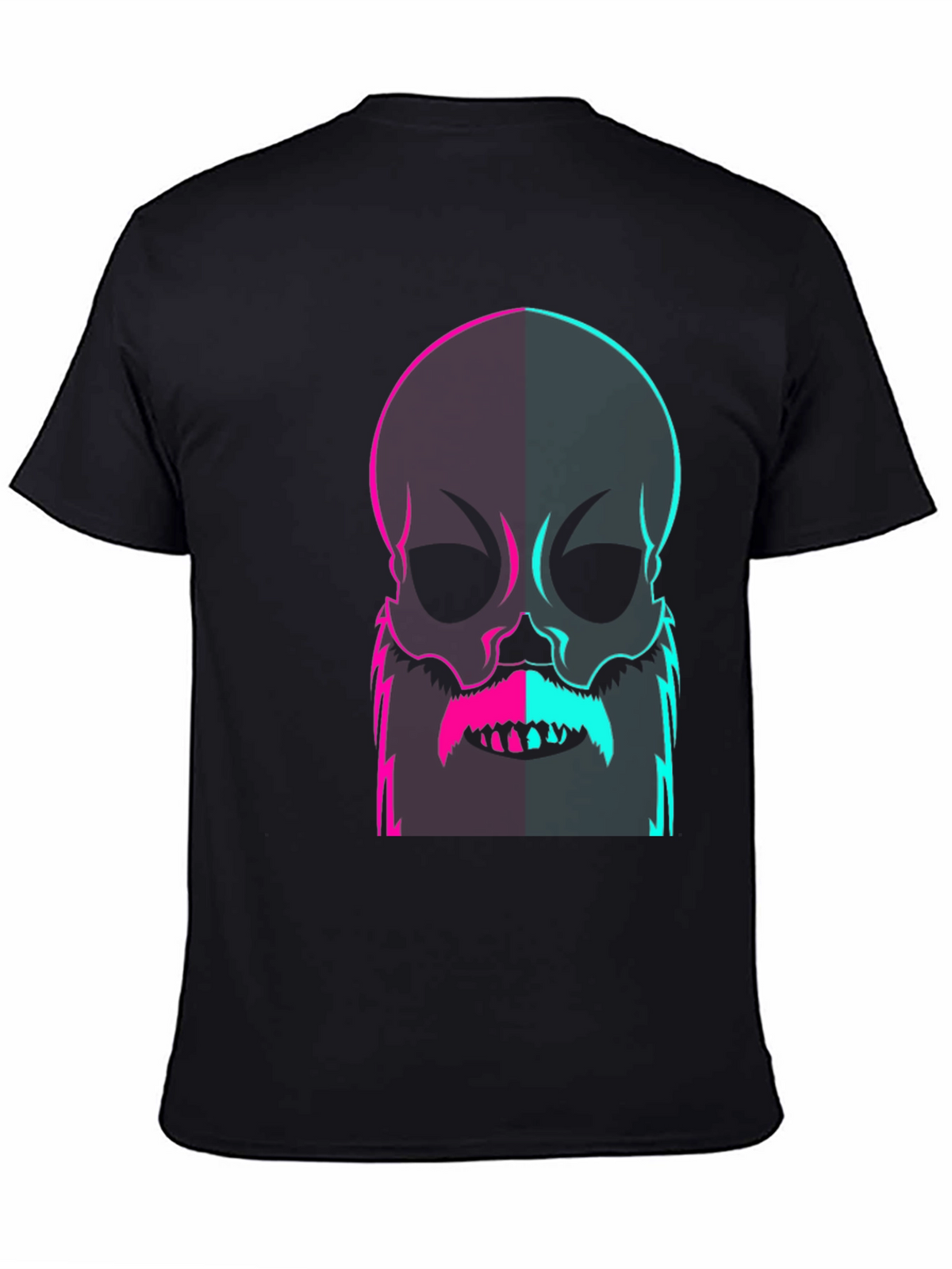 Neon Skull with Beard Graphic Tee